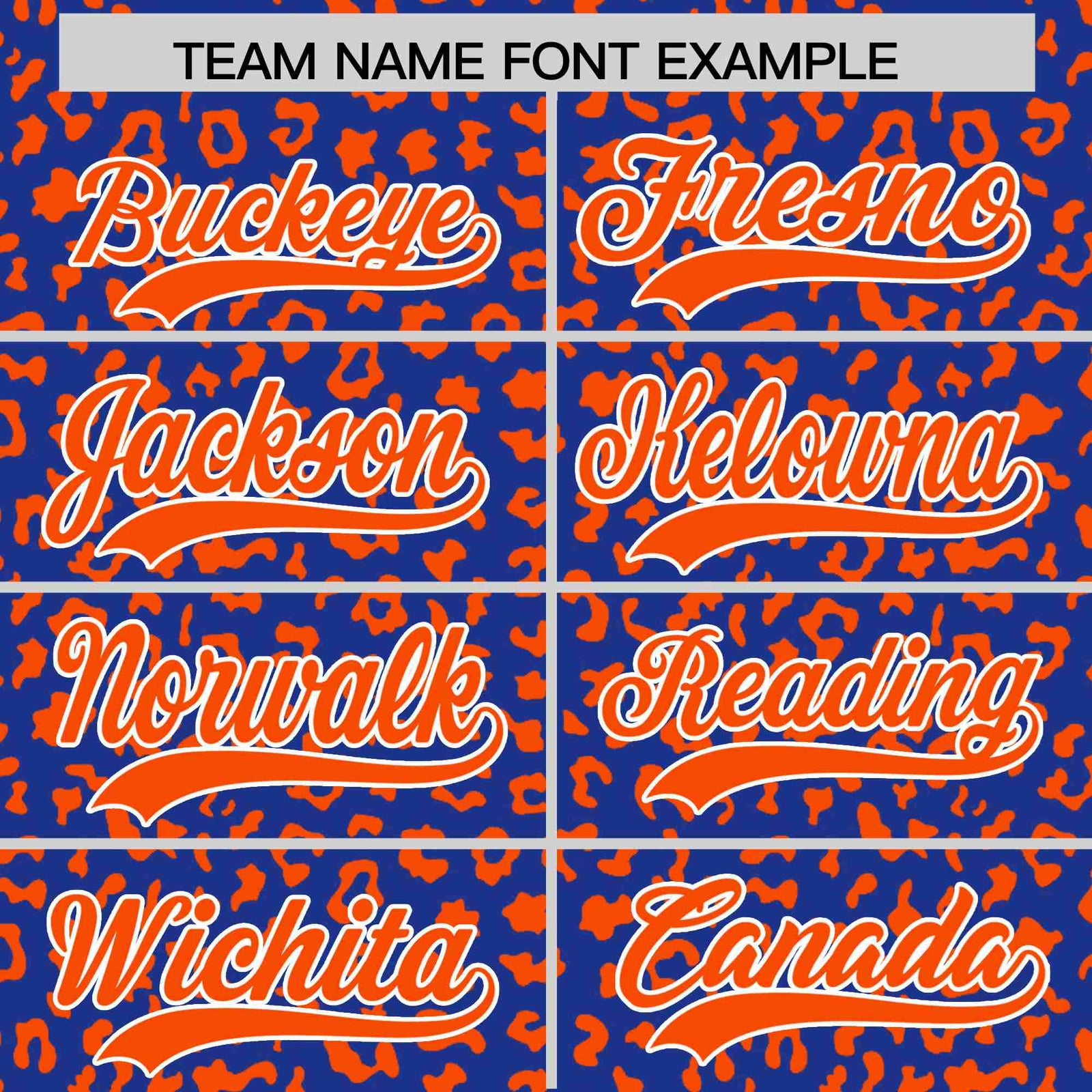 Custom Royal Blue Orange Varsity Full-Zip Letterman Leopard Print Hoodie Jacket