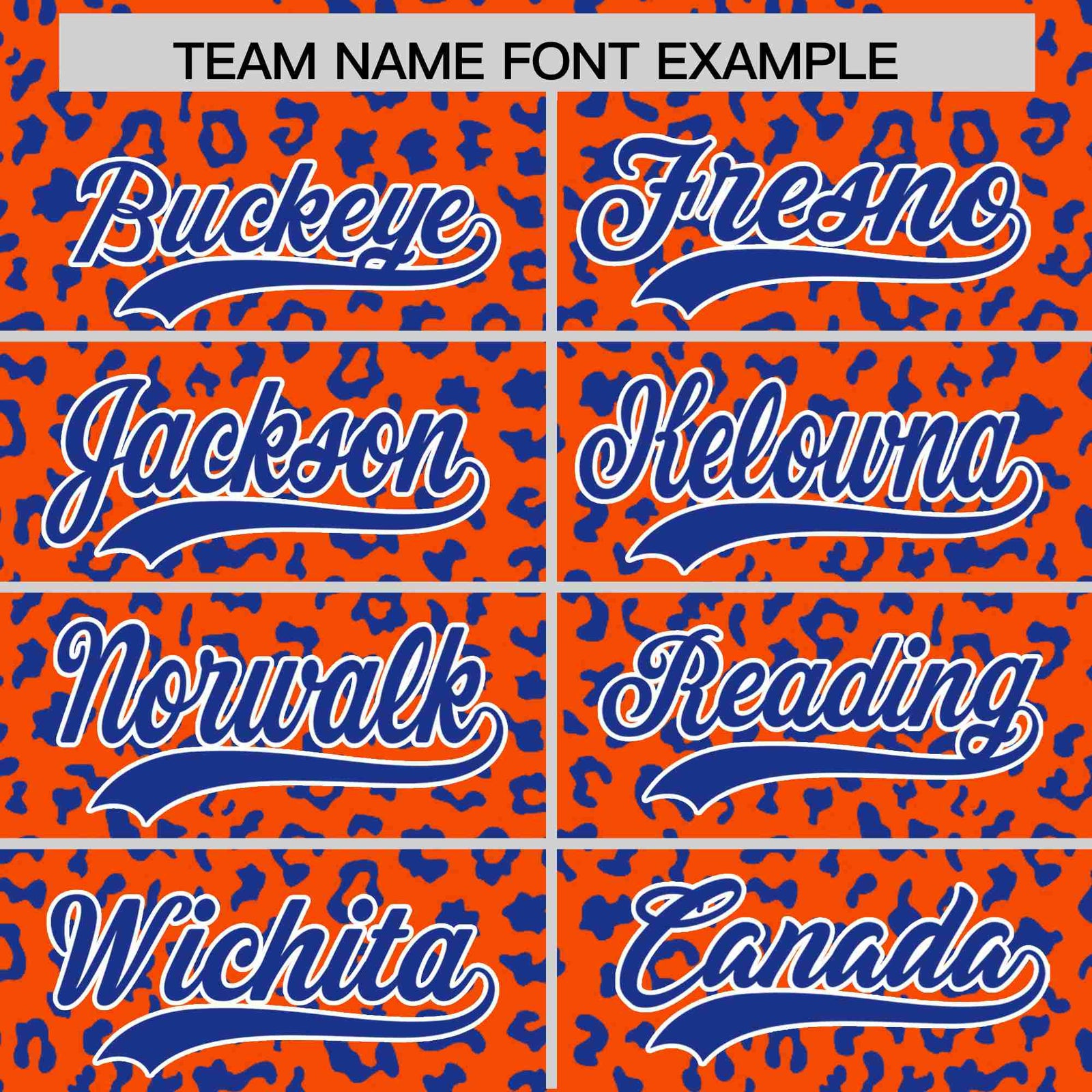 Custom Orange Royal Blue Varsity Full-Zip Letterman Leopard Print Hoodie Jacket