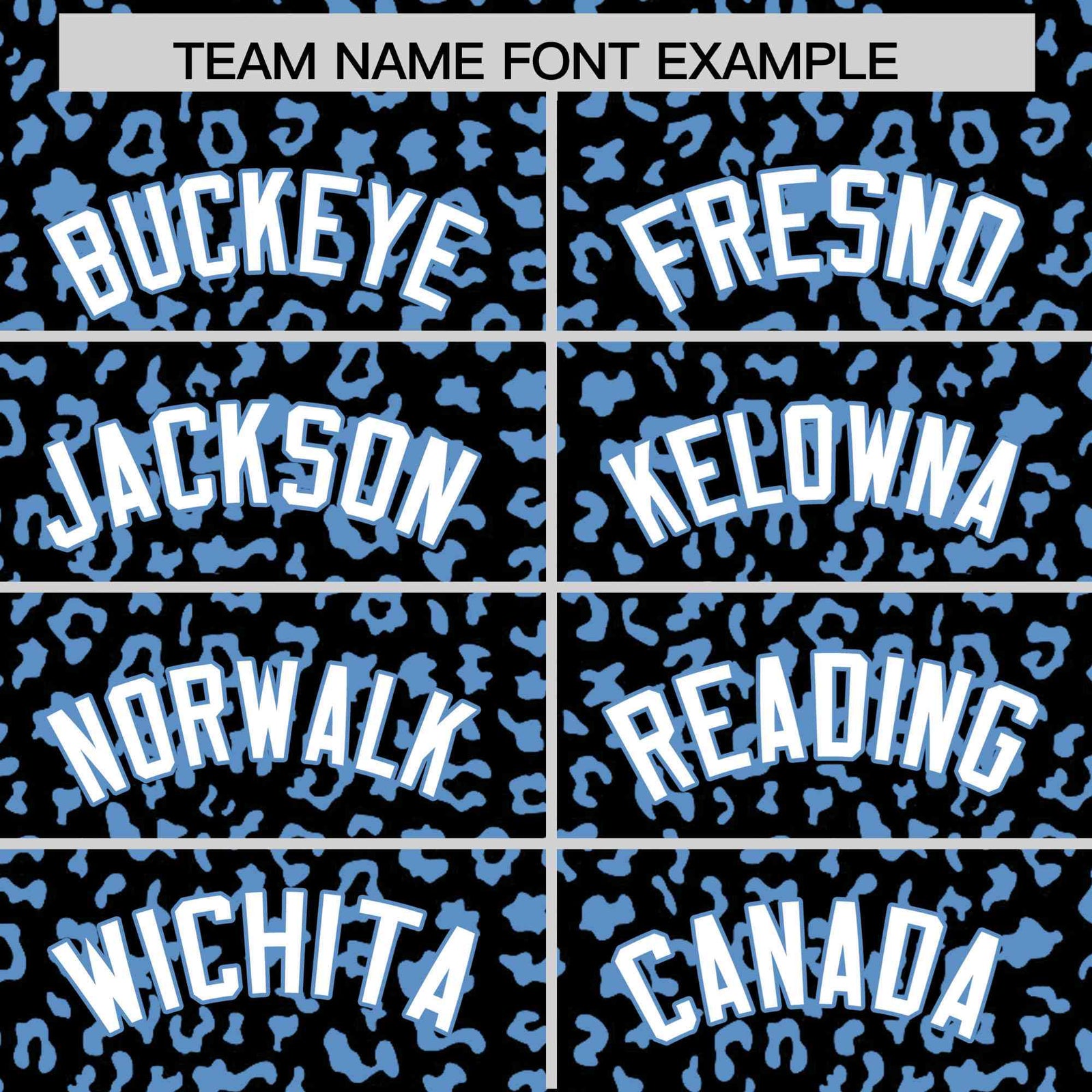 Custom Black Powder Blue Varsity Full-Zip Letterman Leopard Print Hoodie Jacket