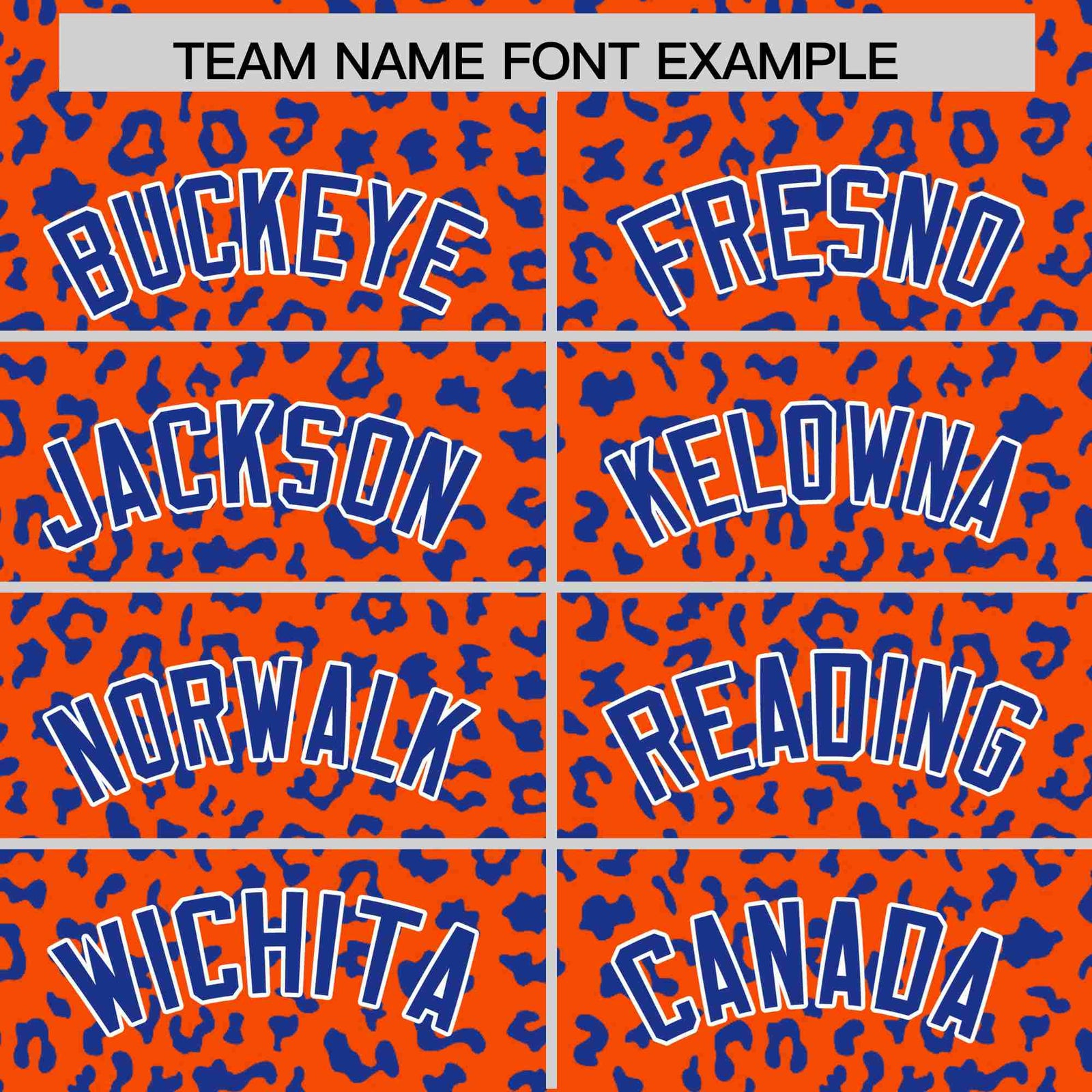 Custom Orange Royal Blue Varsity Full-Zip Letterman Leopard Print Hoodie Jacket