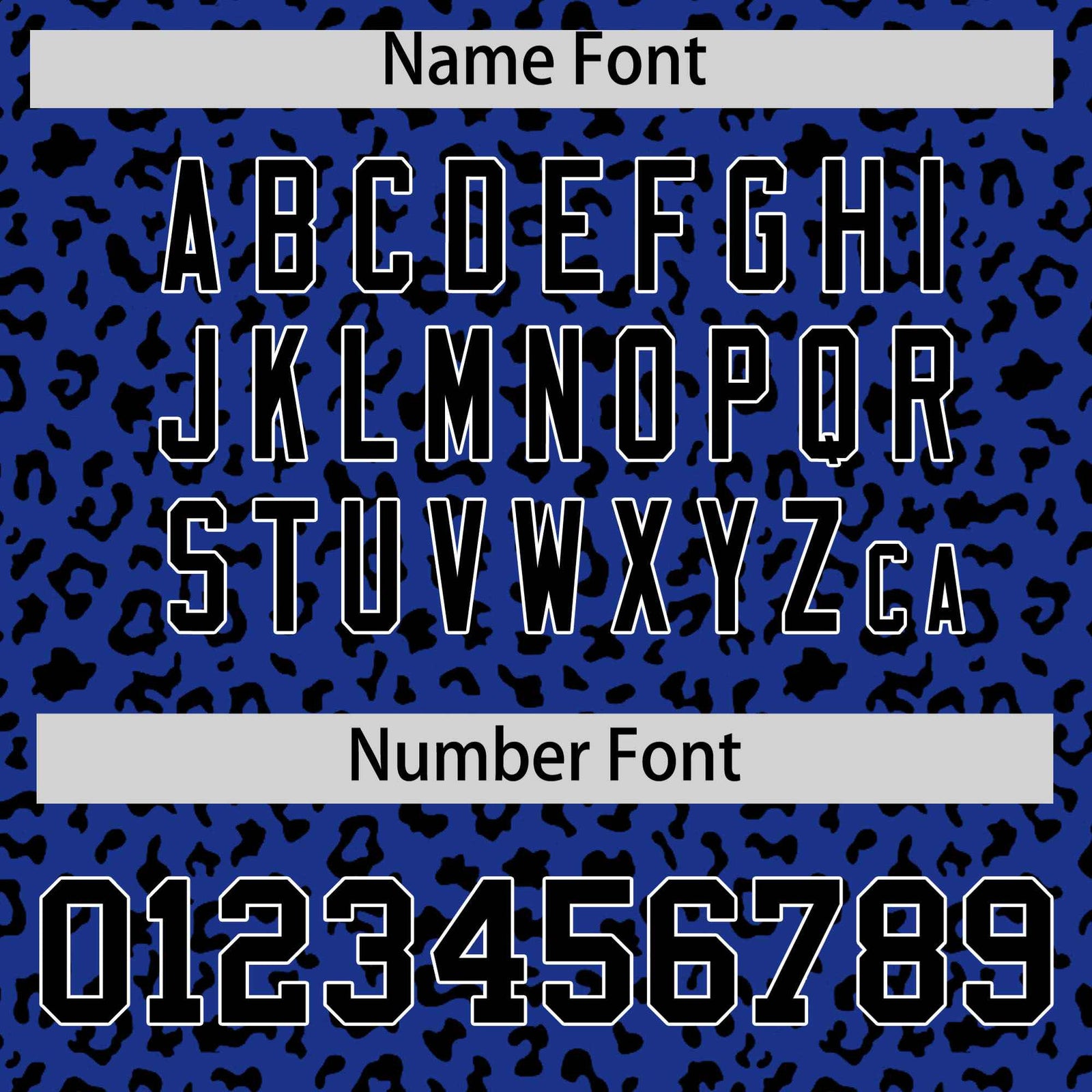 Custom Royal Blue Black Varsity Full-Zip Letterman Leopard Print Hoodie Jacket