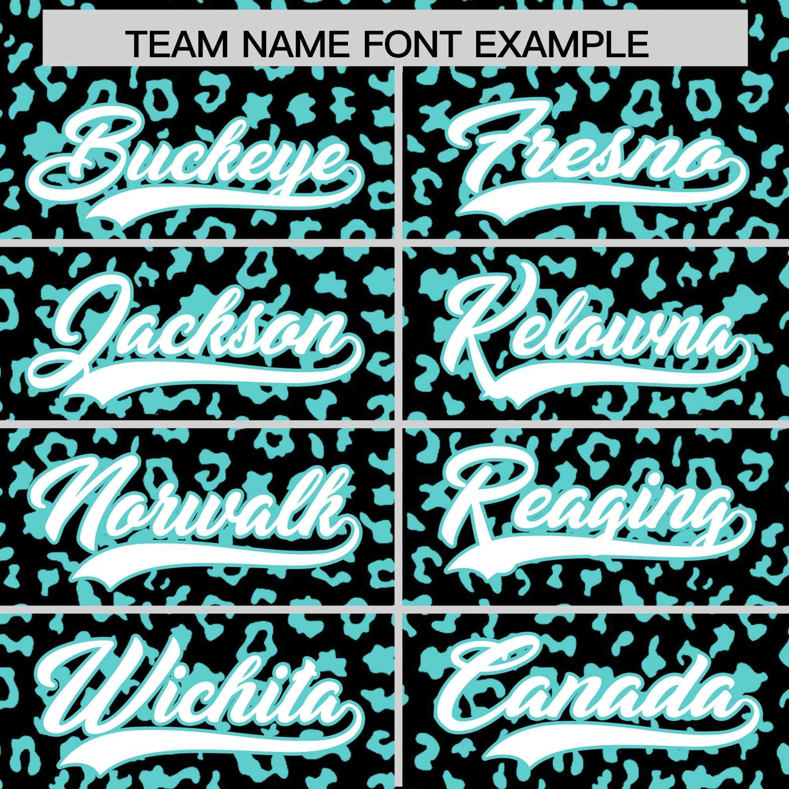 Custom Black Aqua Varsity Full-Zip Letterman Leopard Print Hoodie Jacket