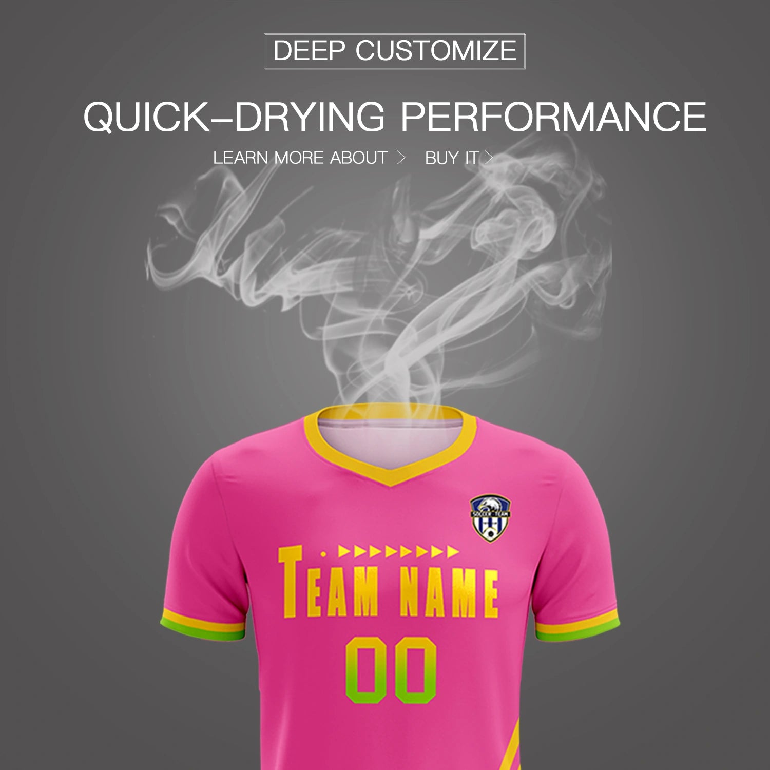 Custom Pink Gold01-Neon Green Gradient Fashion Sportswear Soccer Sets Jersey