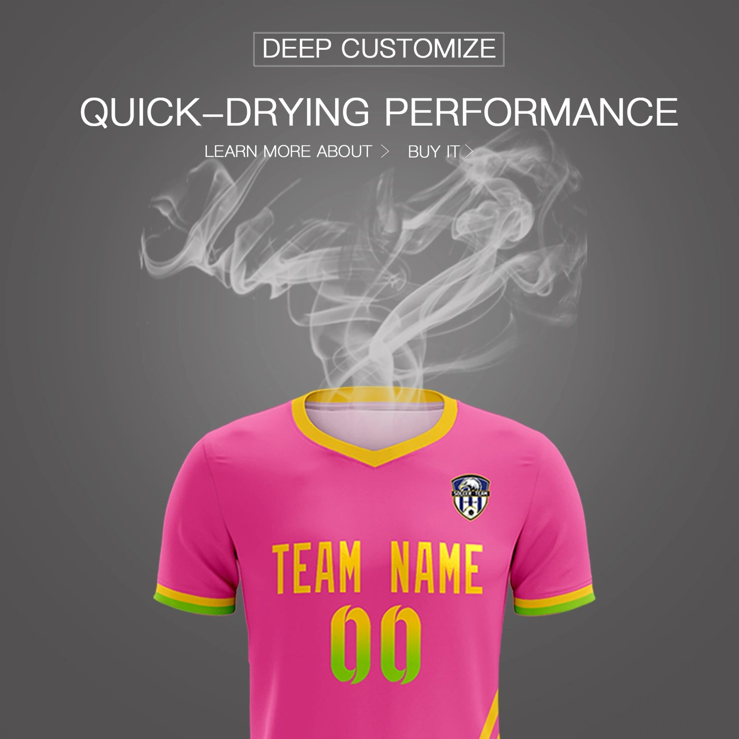 Custom Pink Gold01-Neon Green Gradient Fashion Sportswear Soccer Sets Jersey