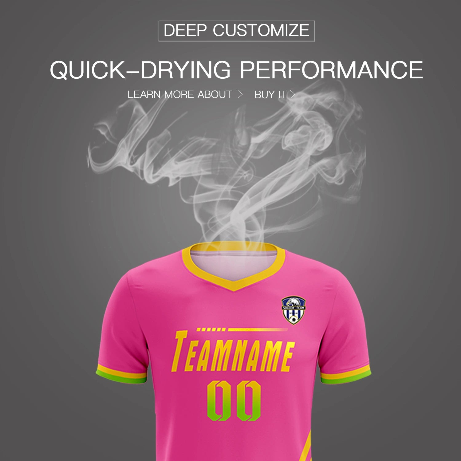Custom Pink Gold01-Neon Green Gradient Fashion Sportswear Soccer Sets Jersey