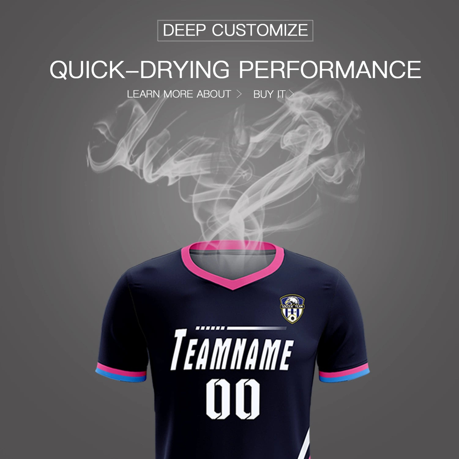 Custom Navy White-Pink Gradient Fashion Sportswear Soccer Sets Jersey