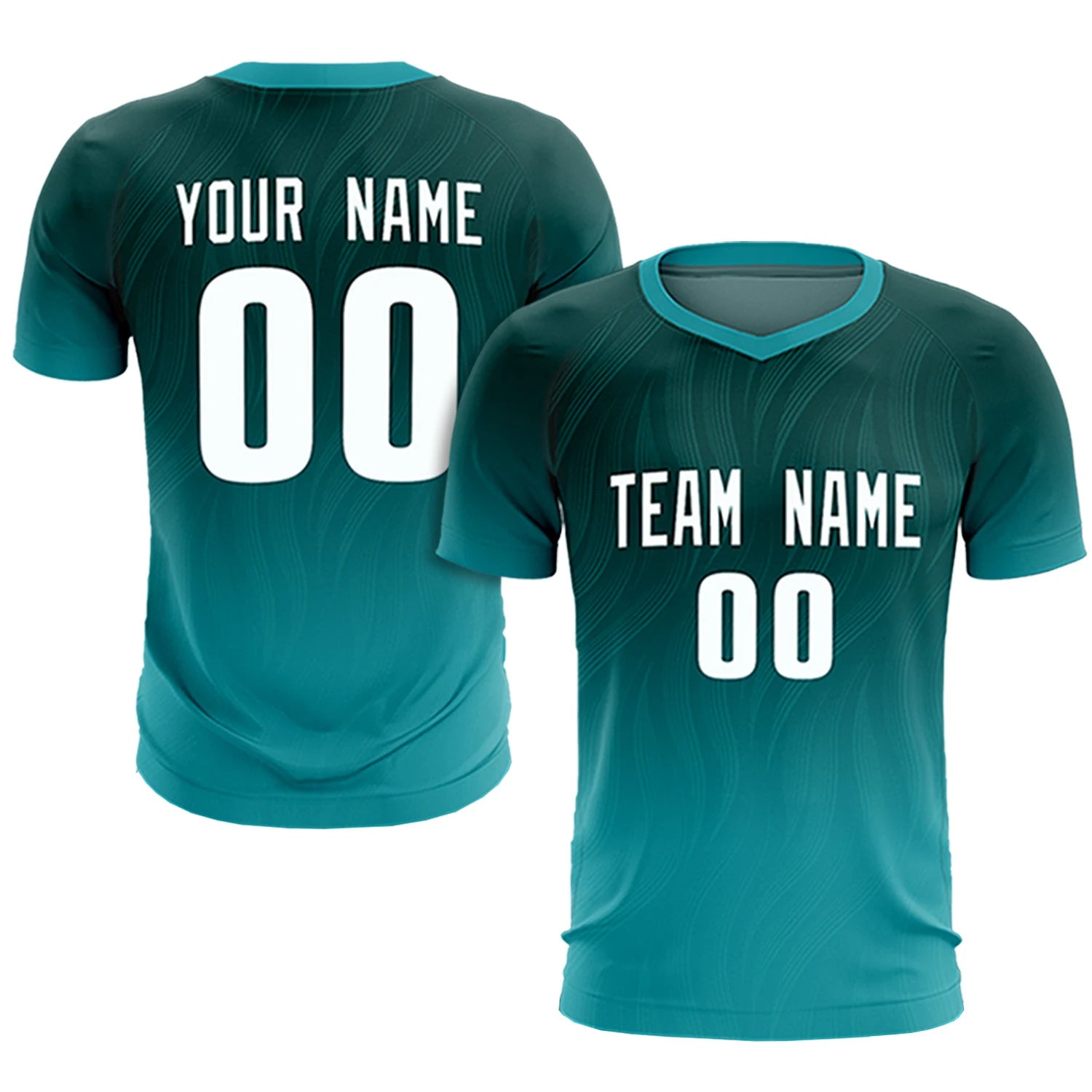 Custom Midnight Green Aqua Printing Sportswear Soccer Sets Jersey