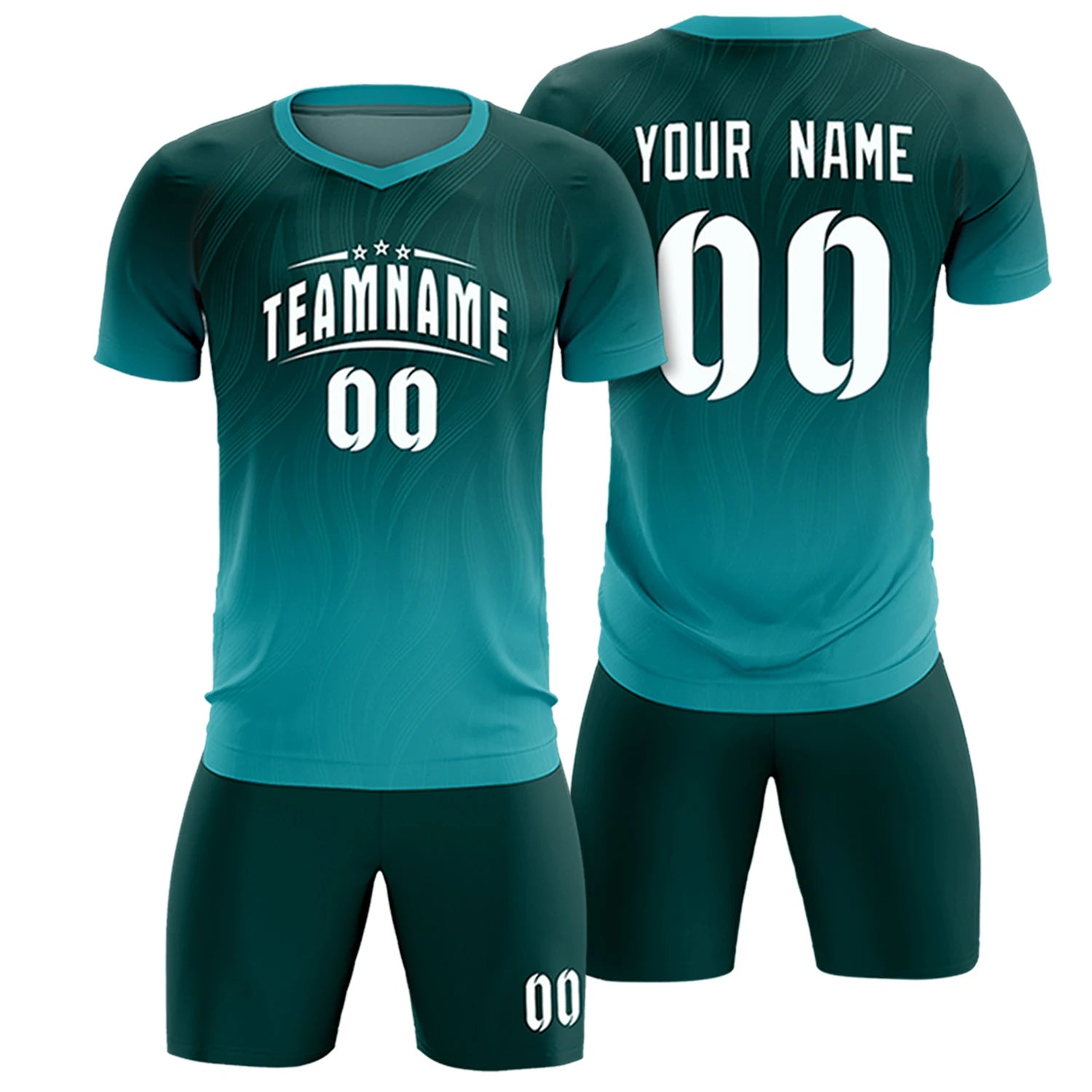 Custom Midnight Green Aqua Printing Sportswear Soccer Sets Jersey