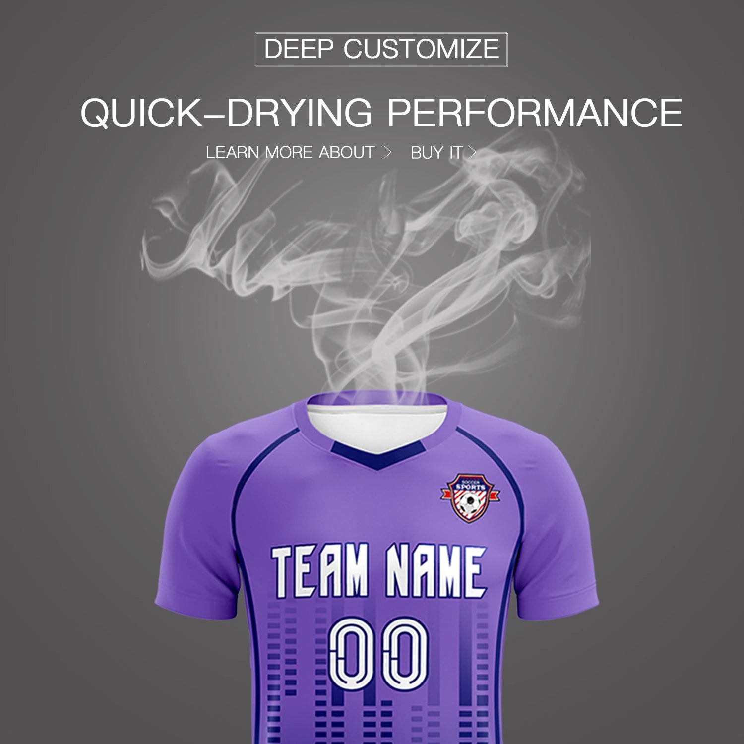 Custom Light Purple-Navy Printing Outdoor Tracksuit Soccer Sets Jersey