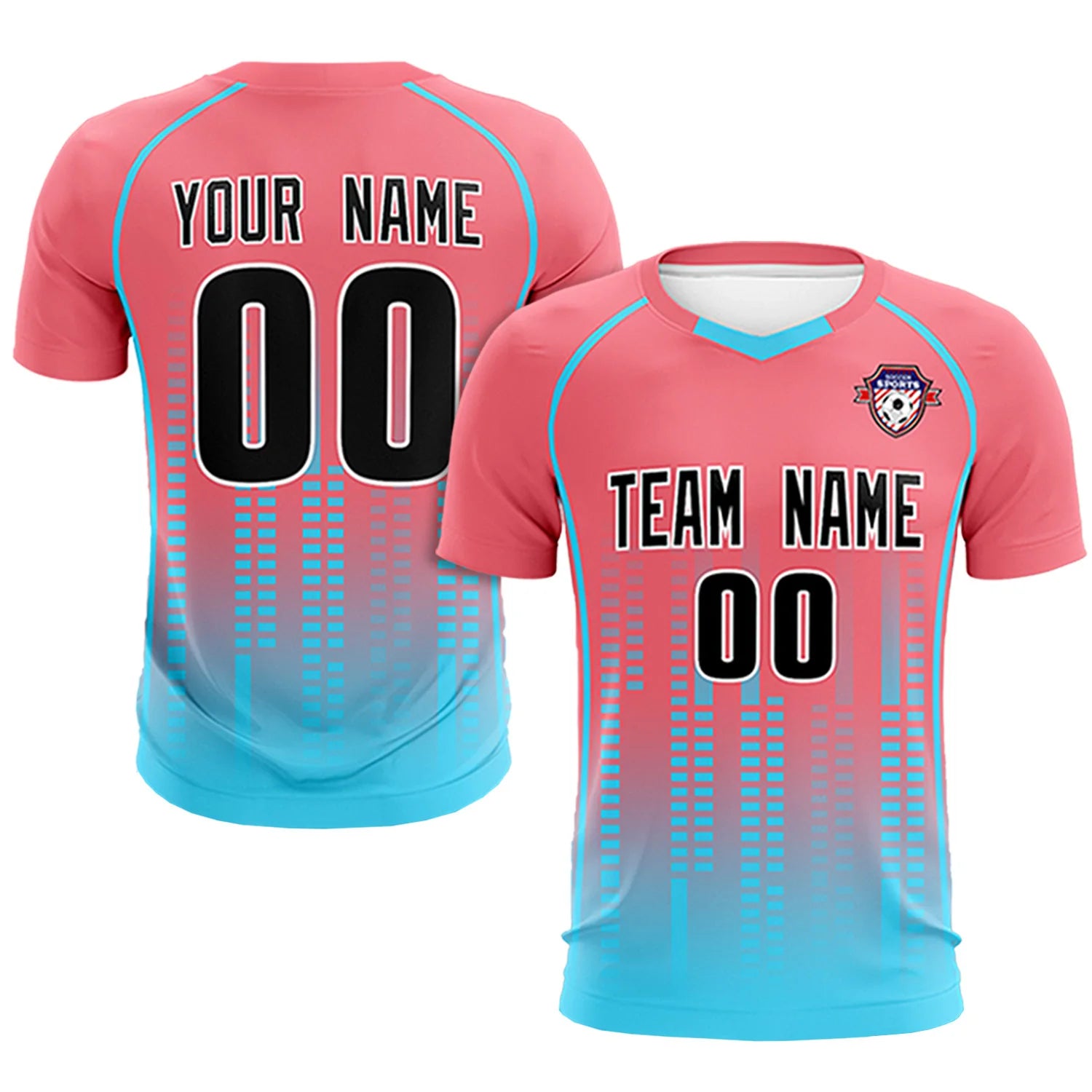 Custom Ligth Pink-Bright Green Printing Outdoor Tracksuit Soccer Sets Jersey