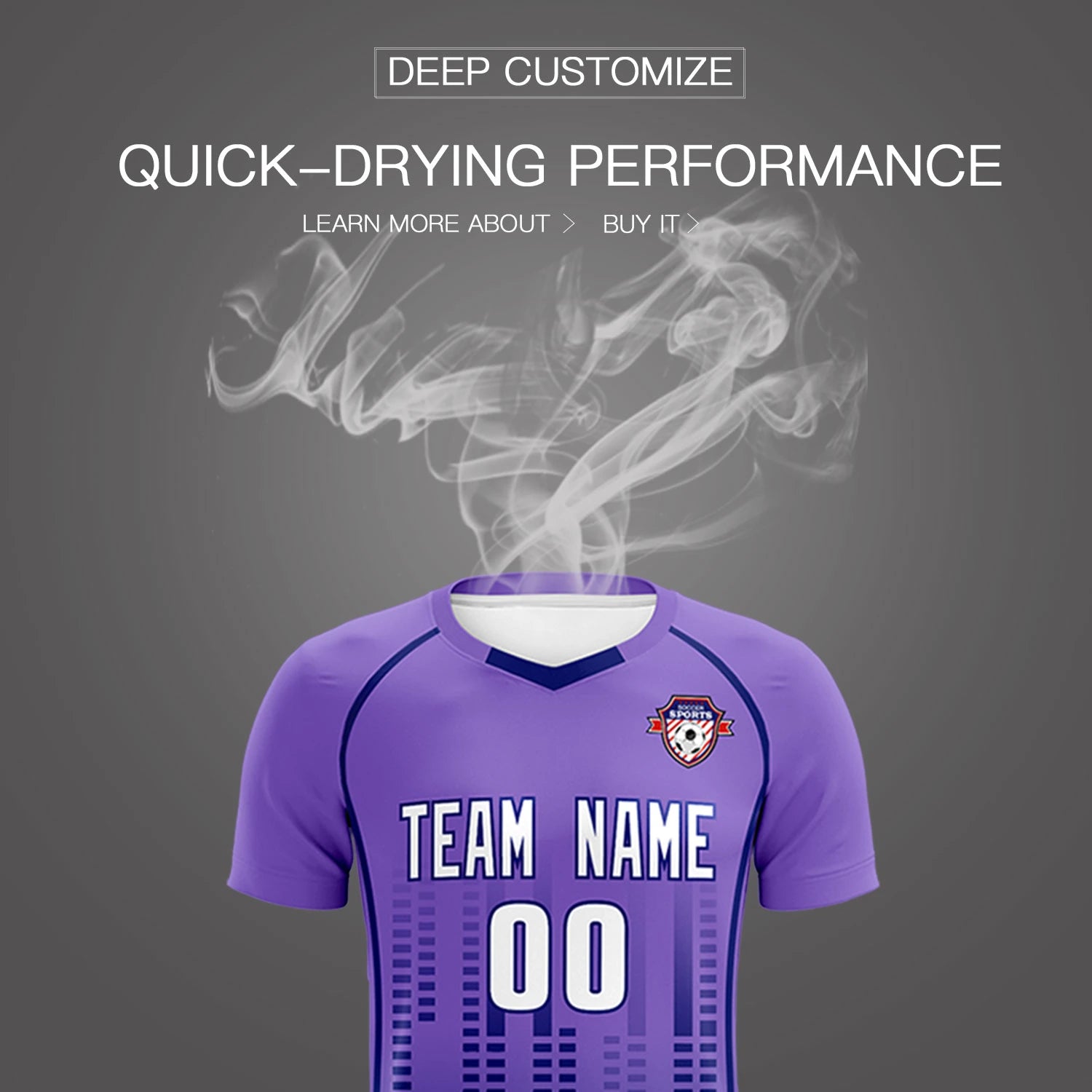 Custom Light Purple-Navy Printing Outdoor Tracksuit Soccer Sets Jersey