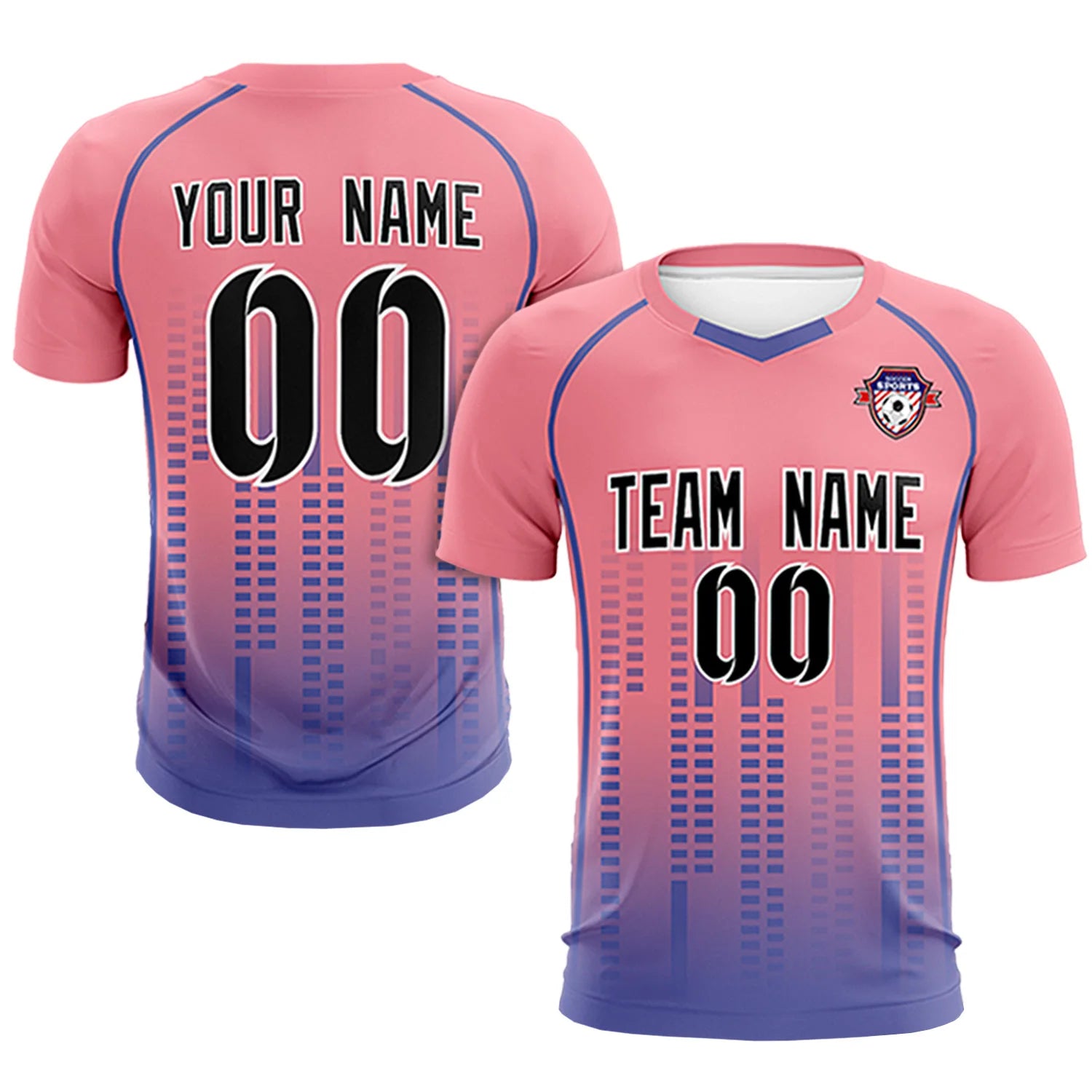 Custom Ligth Pink-Light Purple Printing Outdoor Tracksuit Soccer Sets Jersey