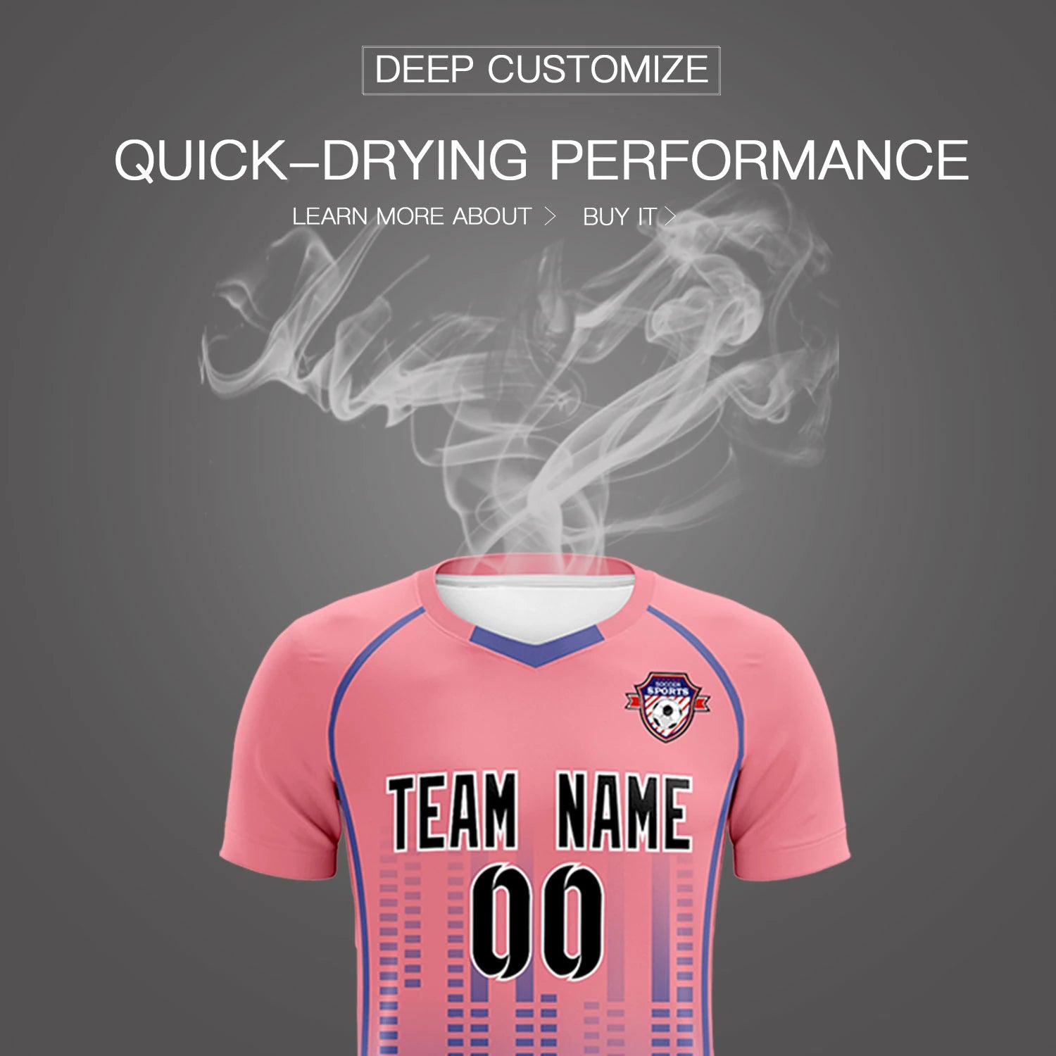 Custom Ligth Pink-Light Purple Printing Outdoor Tracksuit Soccer Sets Jersey
