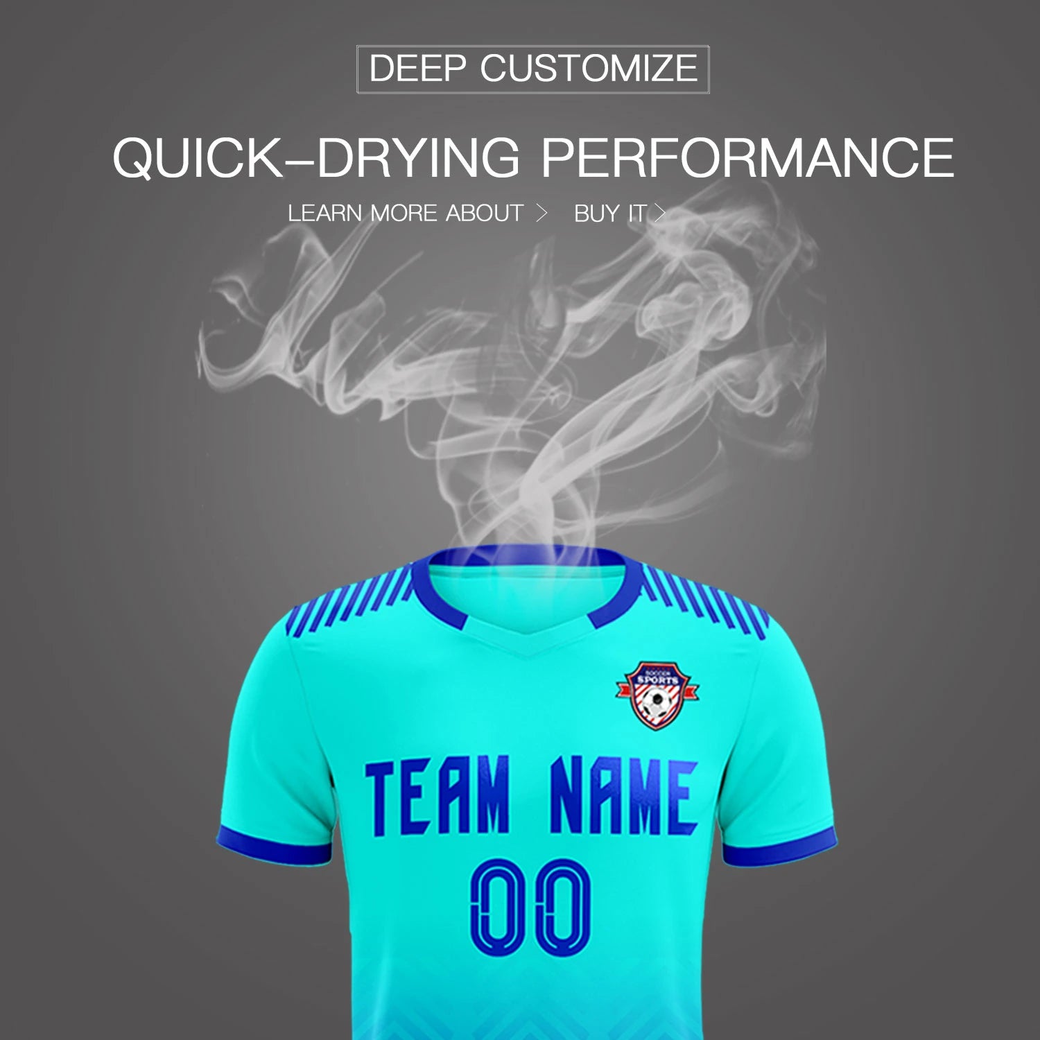 Custom Bright Green Royal Blue Printing Sportswear Soccer Sets Jersey