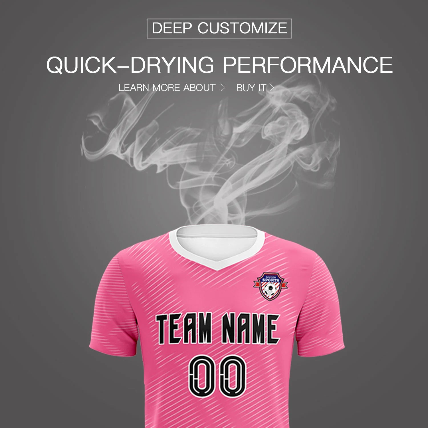 Custom Pink White Training Uniform For Men Soccer Sets Jersey