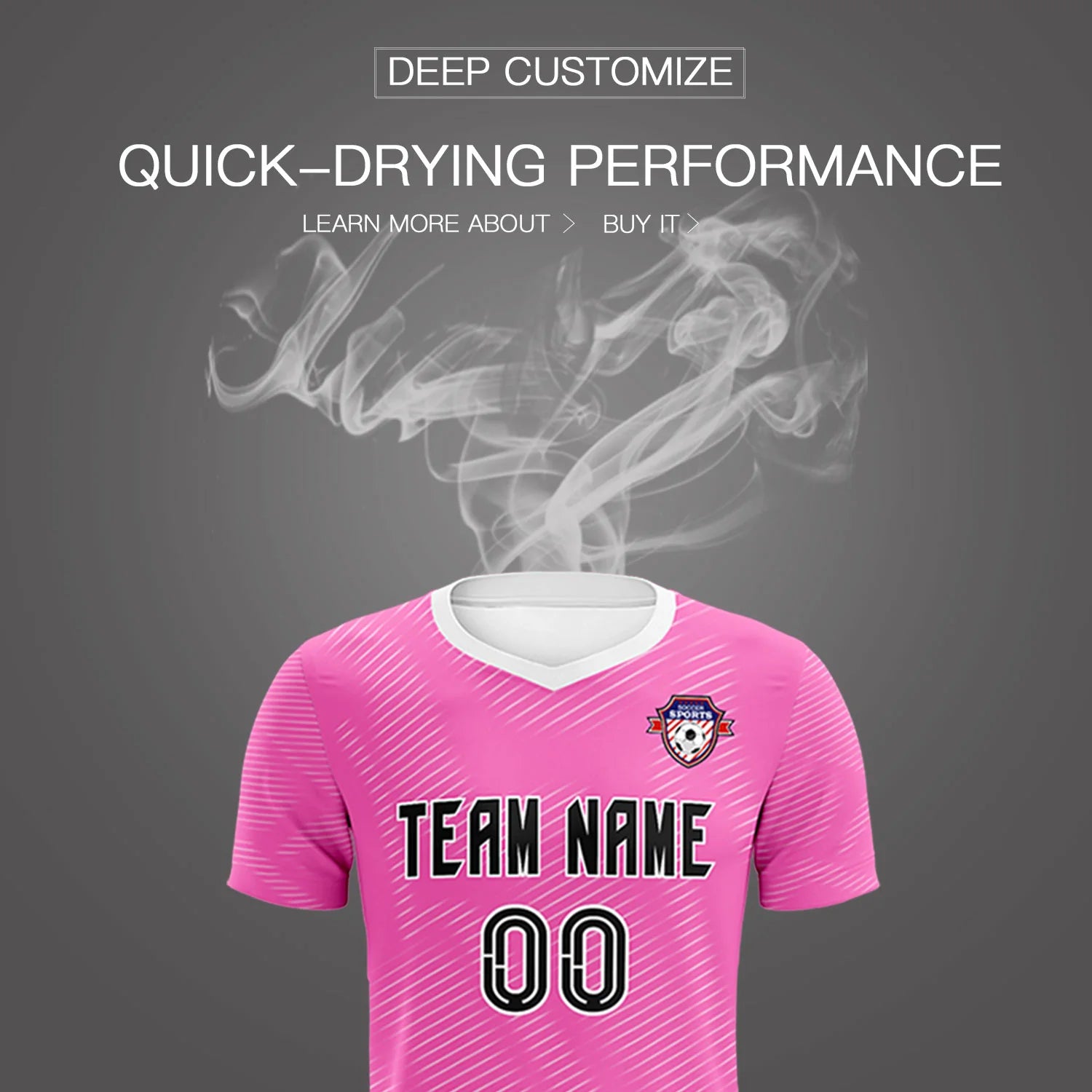 Custom Pink White Training Uniform For Men Soccer Sets Jersey