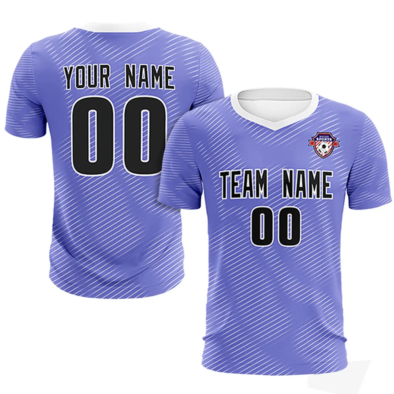 Custom Light Purple White Training Uniform For Men Soccer Sets Jersey