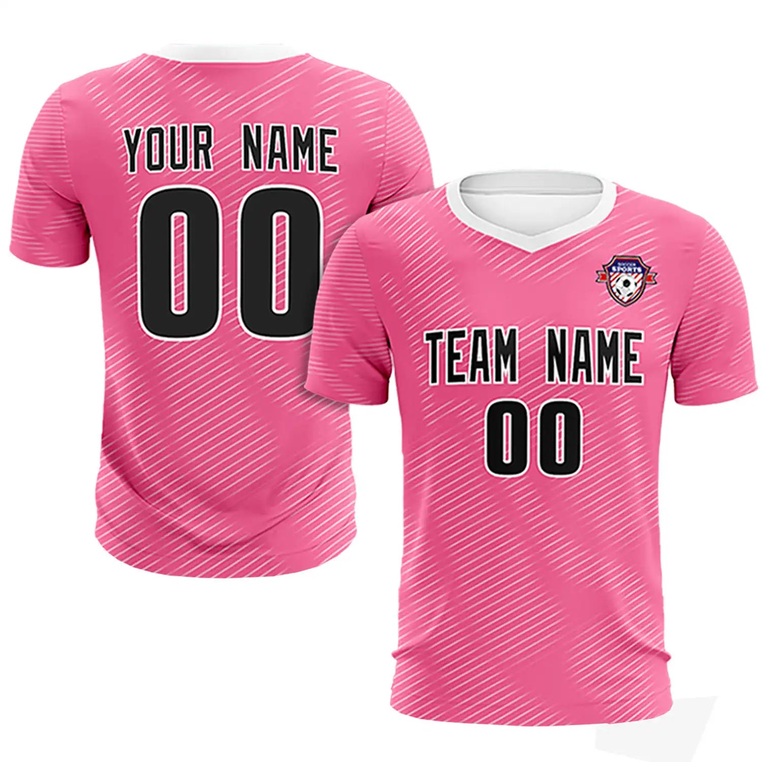 Custom Pink White Training Uniform For Men Soccer Sets Jersey