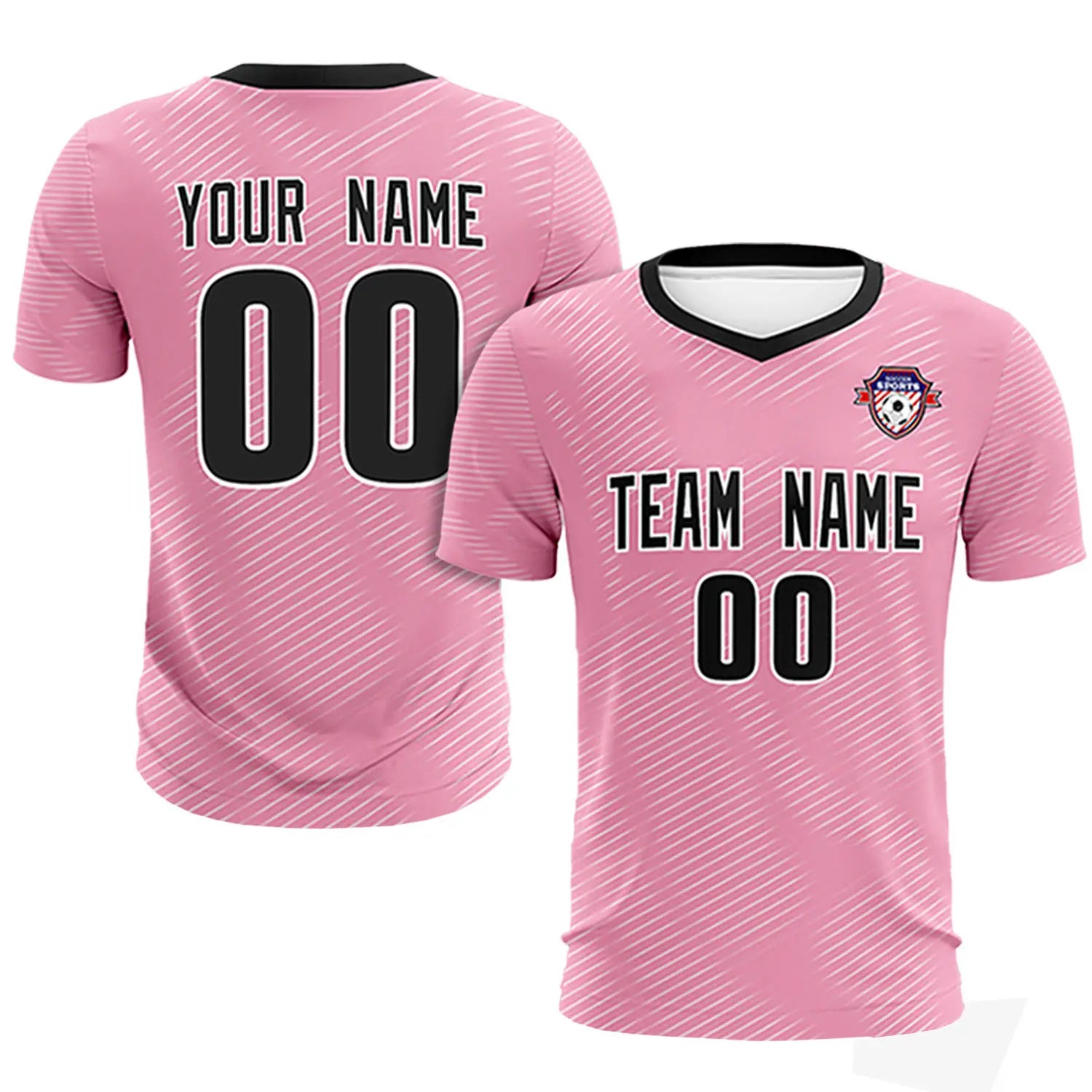 Custom Light Pink White Training Uniform For Men Soccer Sets Jersey