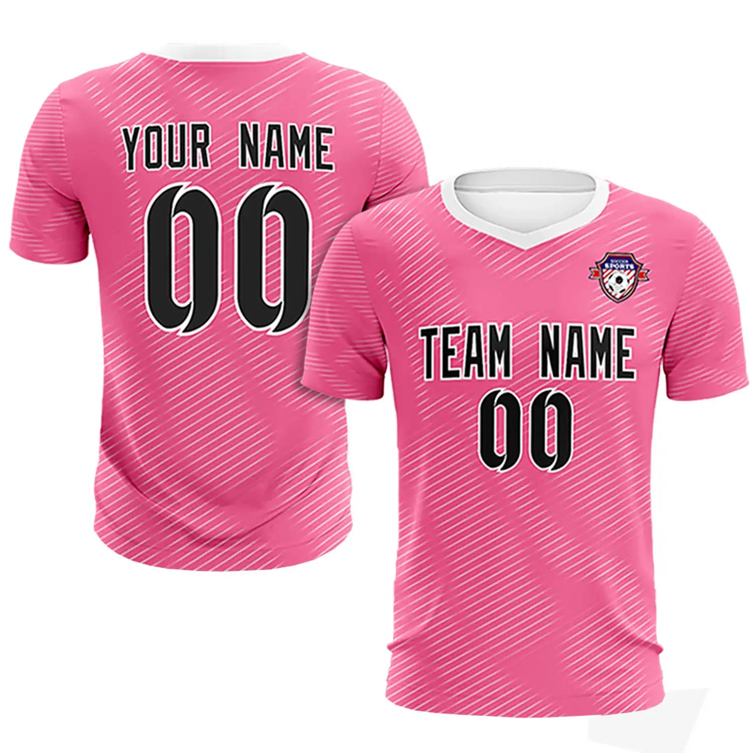 Custom Pink White Training Uniform For Men Soccer Sets Jersey