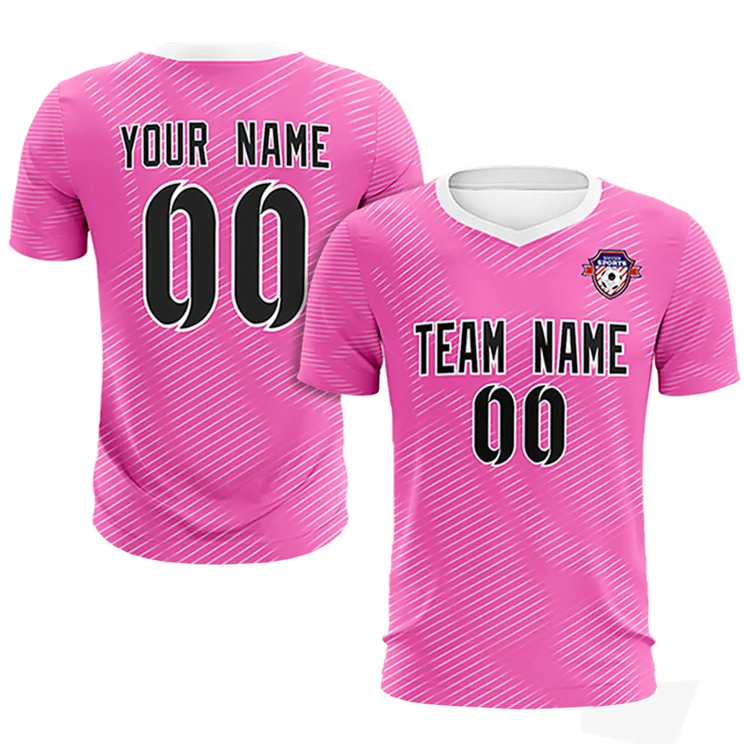 Custom Pink White Training Uniform For Men Soccer Sets Jersey
