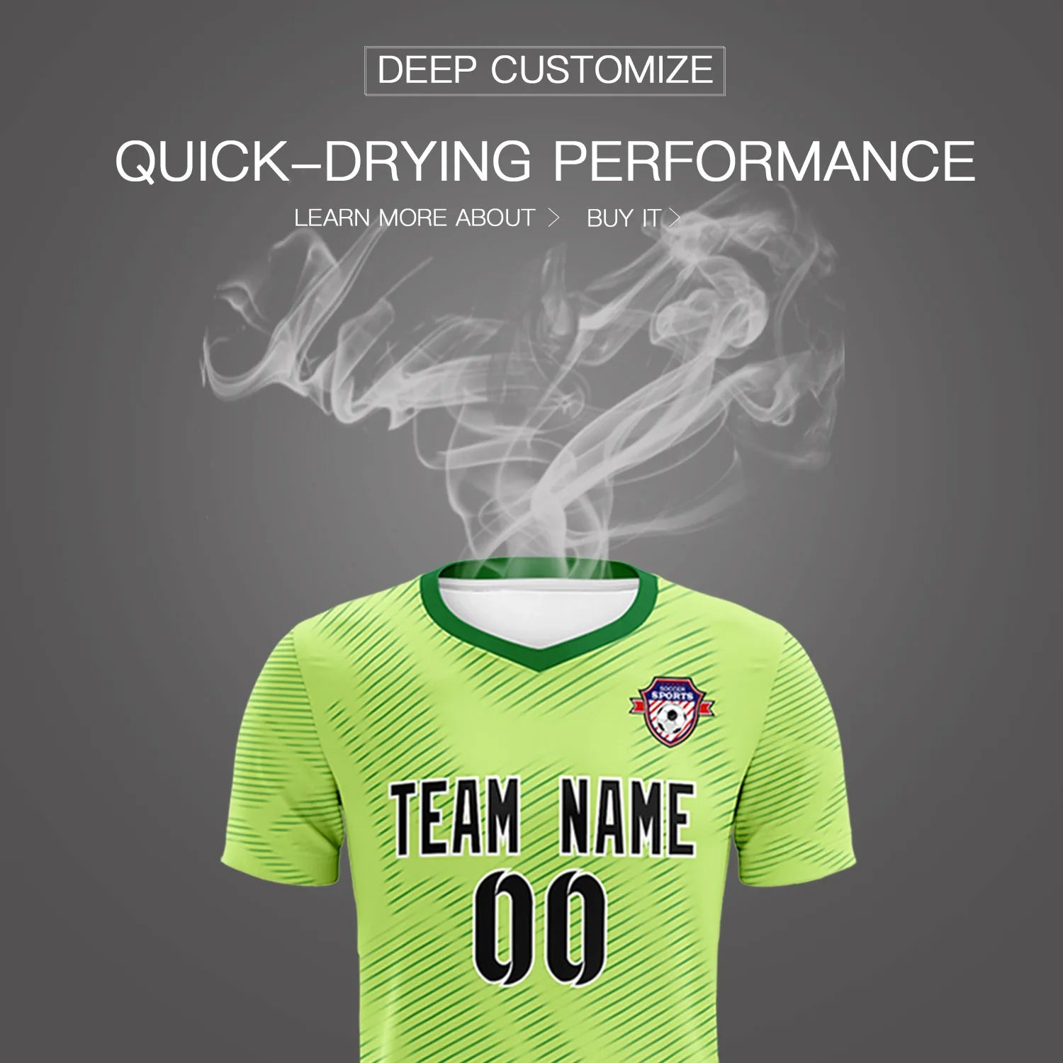 Custom Neon Green Kelly Green Training Uniform For Men Soccer Sets Jersey