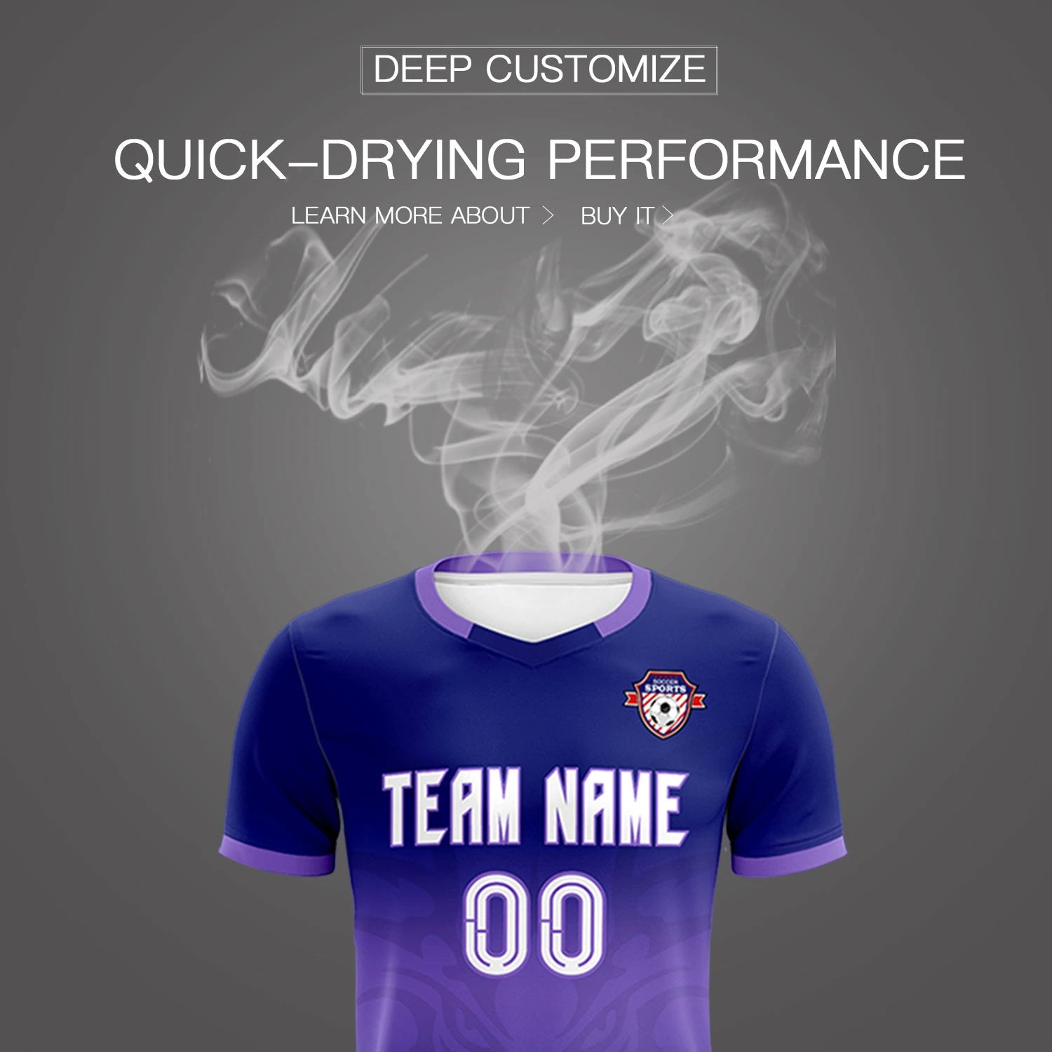 Custom Navy Light Purple Soft Training Uniform Soccer Sets Jersey