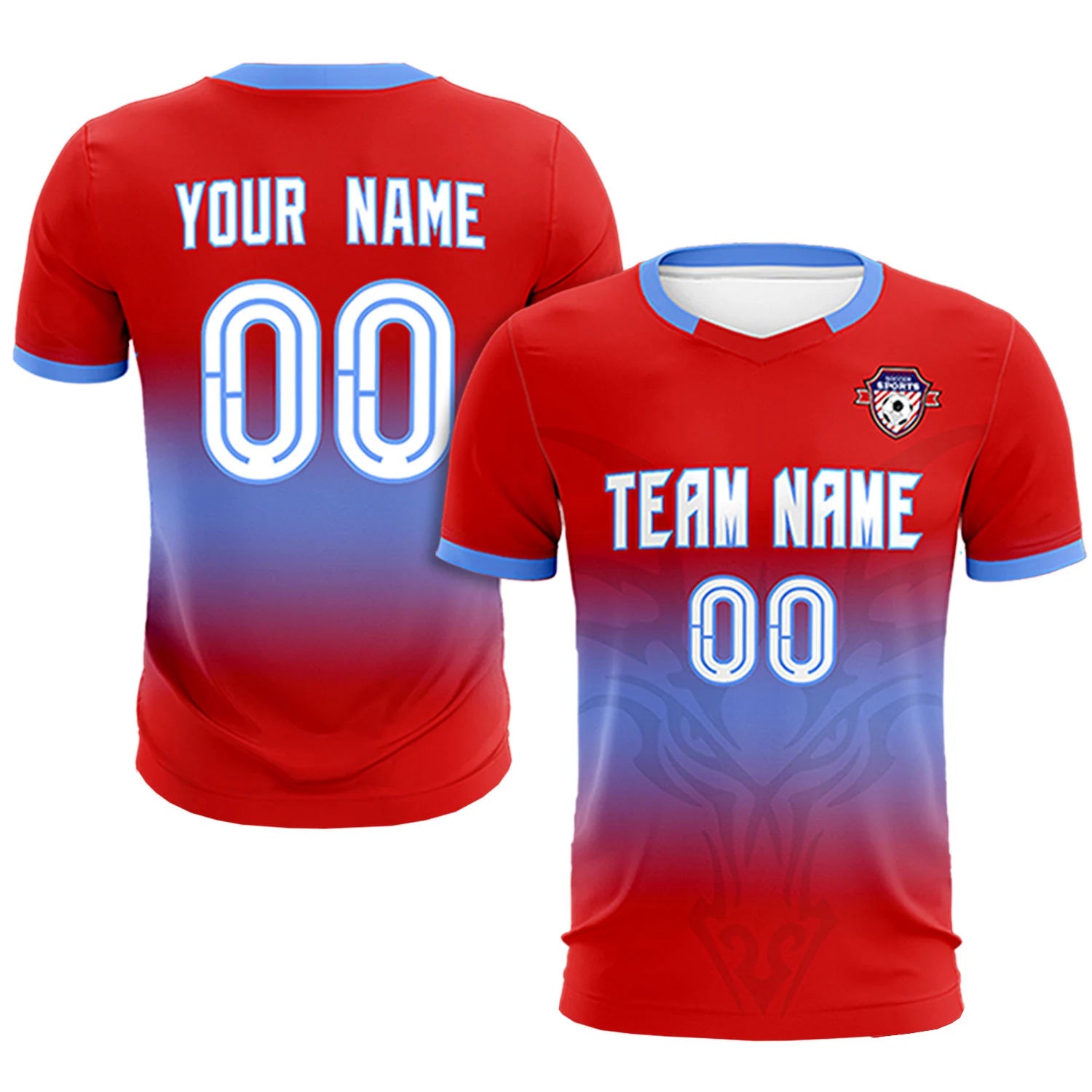 Custom Red Light Purple Soft Training Uniform Soccer Sets Jersey