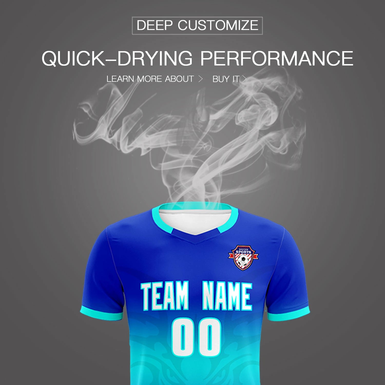 Custom Royal Blue Bright Green Soft Training Uniform Soccer Sets Jersey