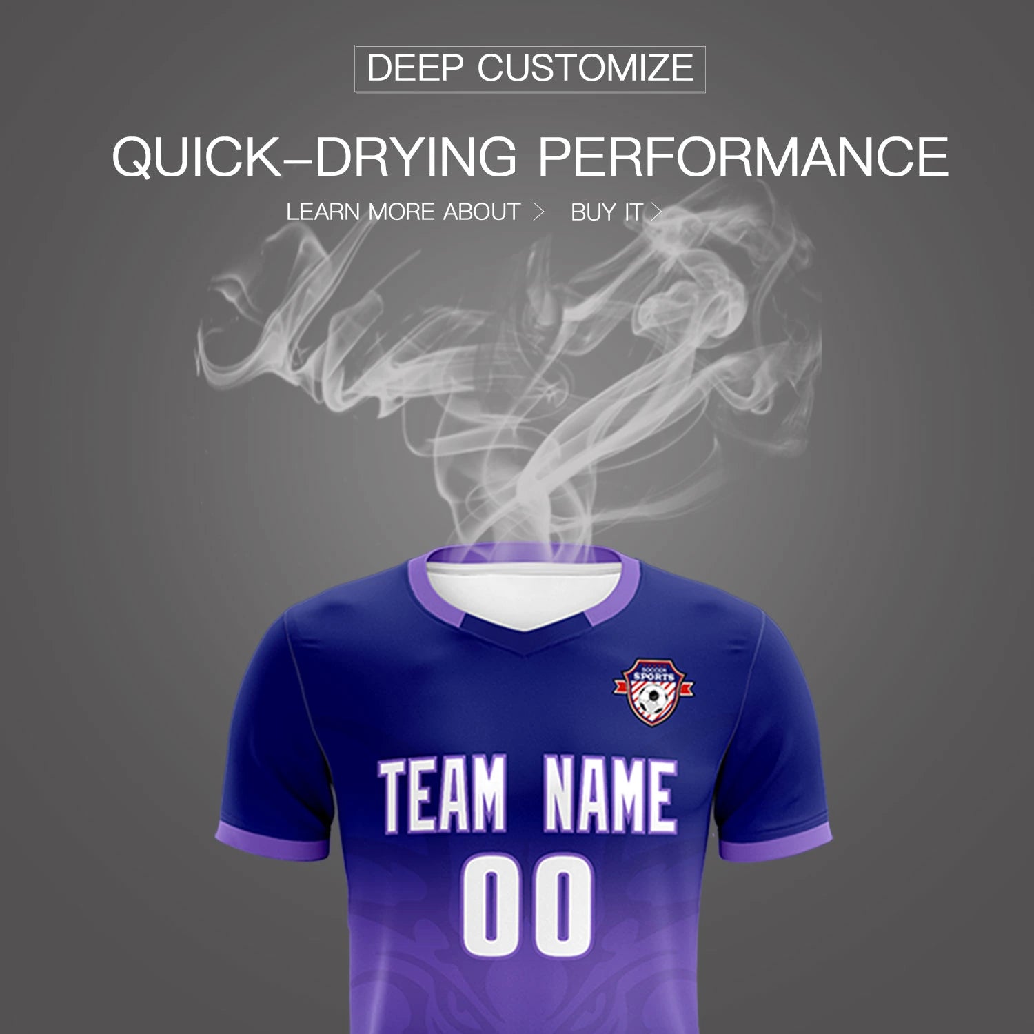 Custom Navy Light Purple Soft Training Uniform Soccer Sets Jersey