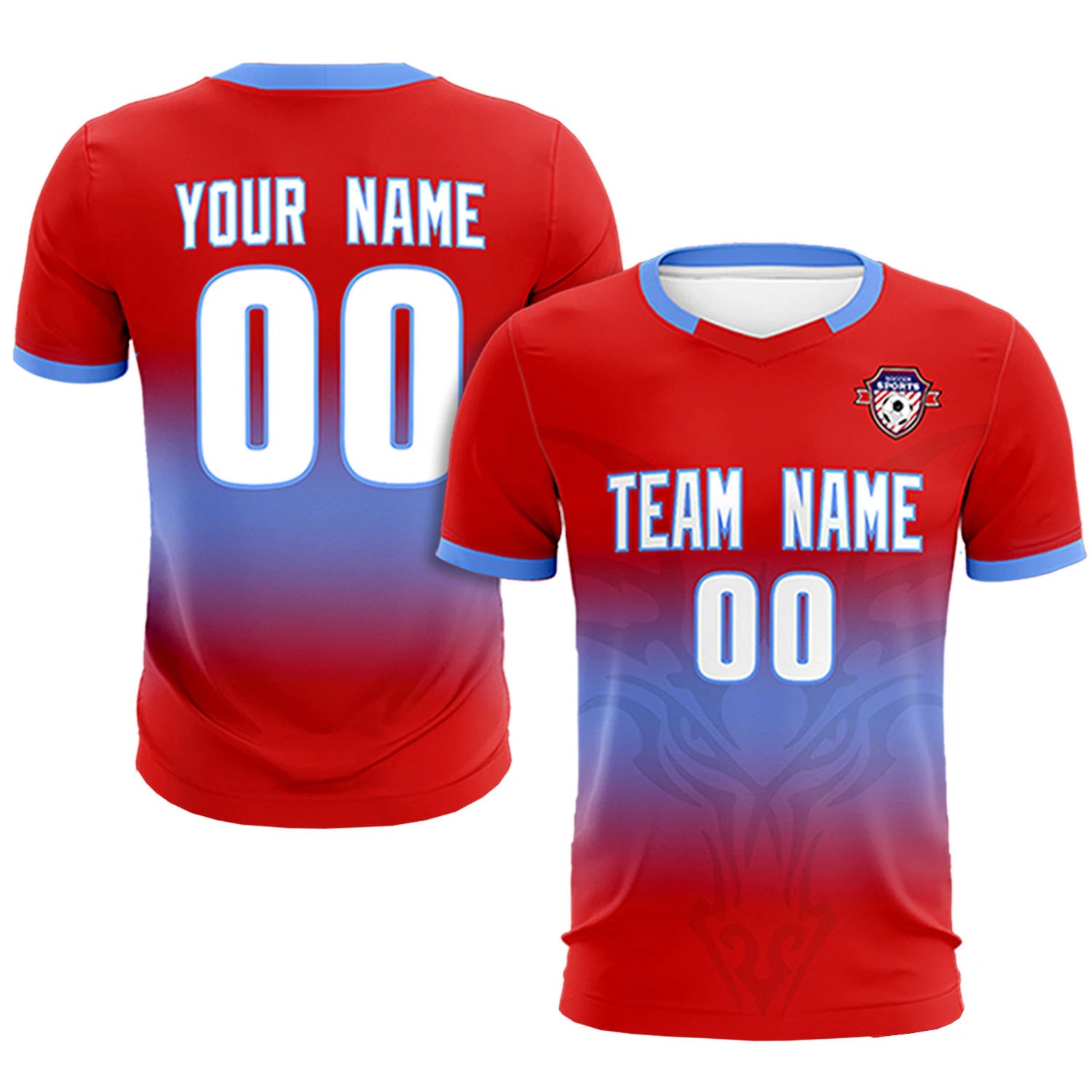 Custom Red Light Purple Soft Training Uniform Soccer Sets Jersey
