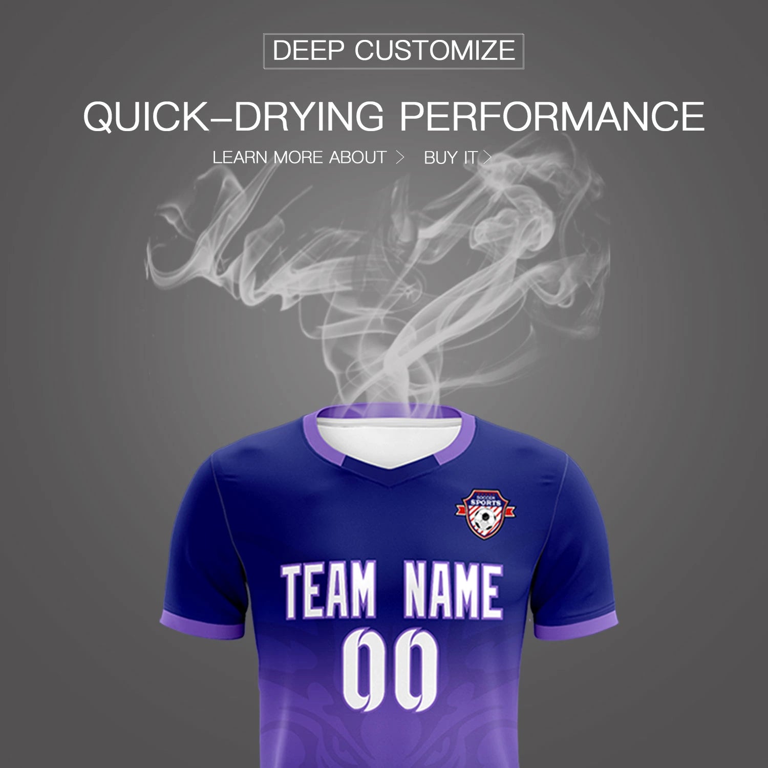 Custom Navy Light Purple Soft Training Uniform Soccer Sets Jersey