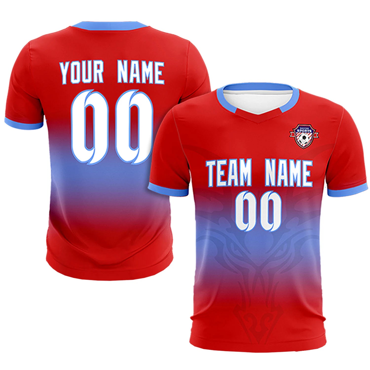 Custom Red Light Purple Soft Training Uniform Soccer Sets Jersey