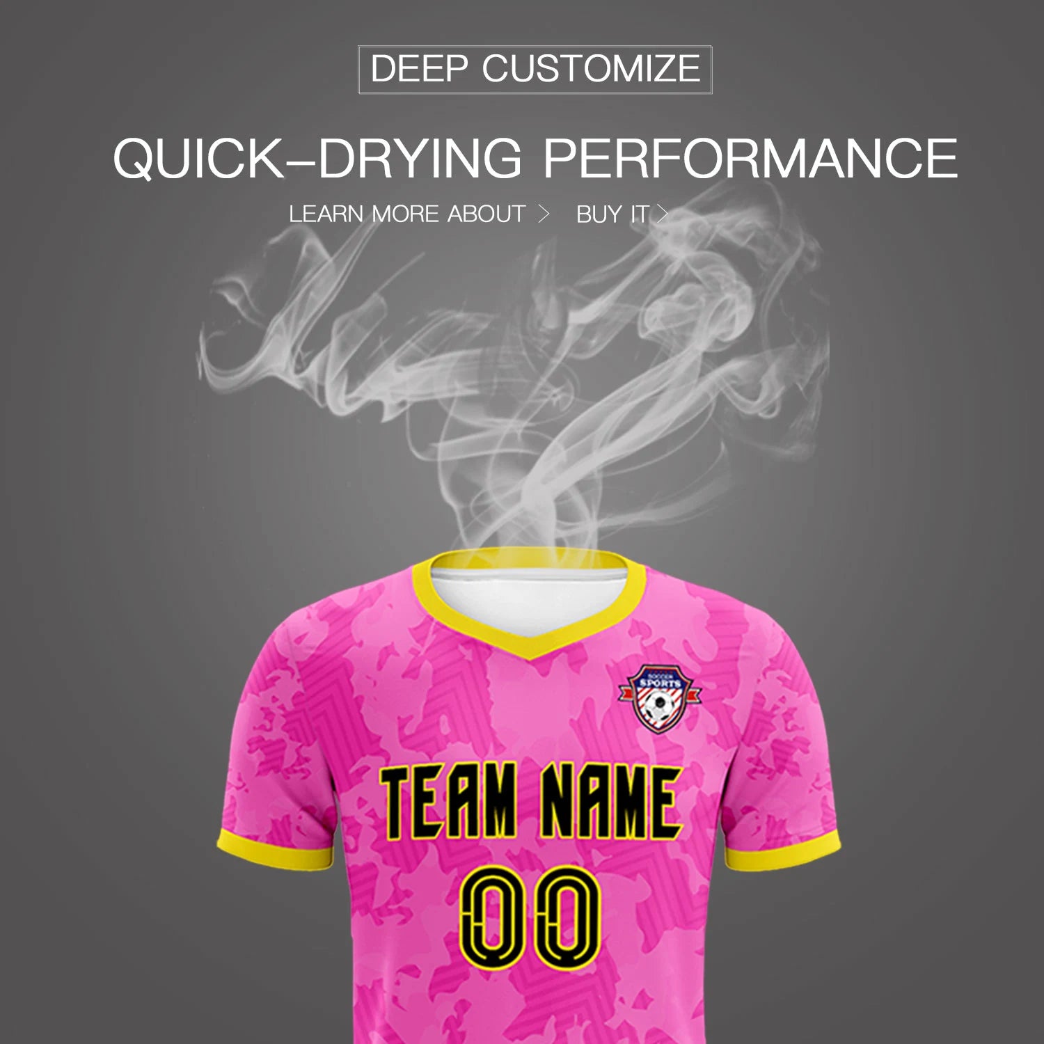 Custom Pink-Navy Printing Outdoor Breathable Soccer Sets Jersey