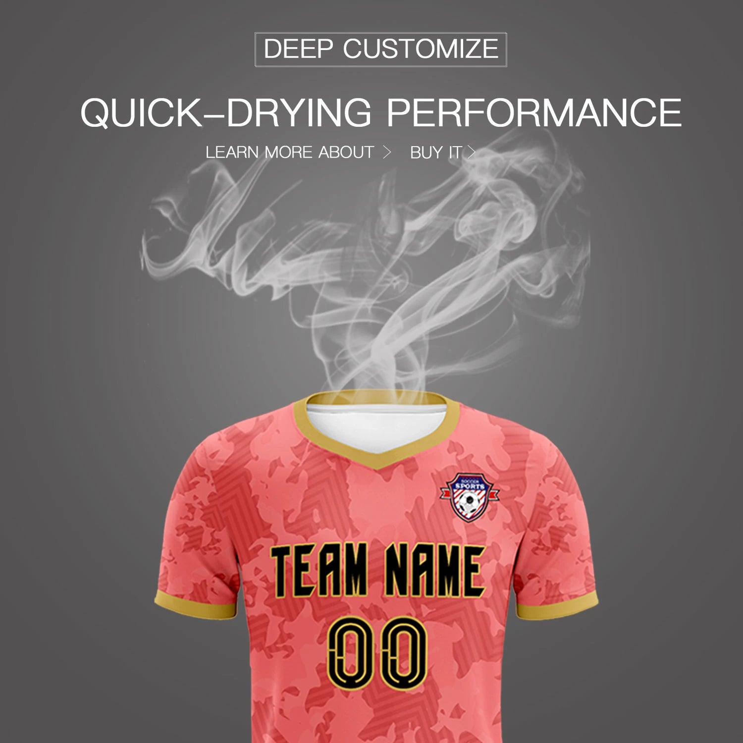 Custom Red-Black Printing Outdoor Breathable Soccer Sets Jersey