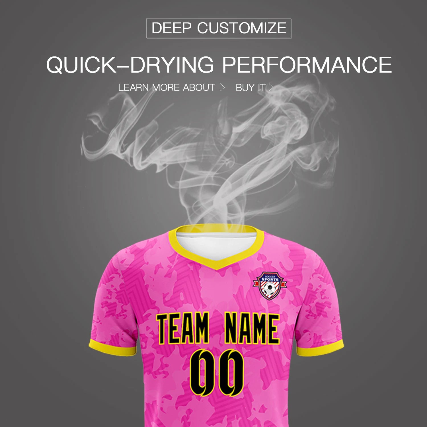 Custom Pink-Navy Printing Outdoor Breathable Soccer Sets Jersey