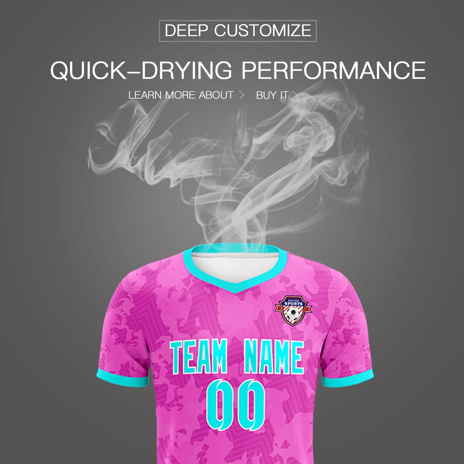 Custom Pink-Navy Printing Outdoor Breathable Soccer Sets Jersey