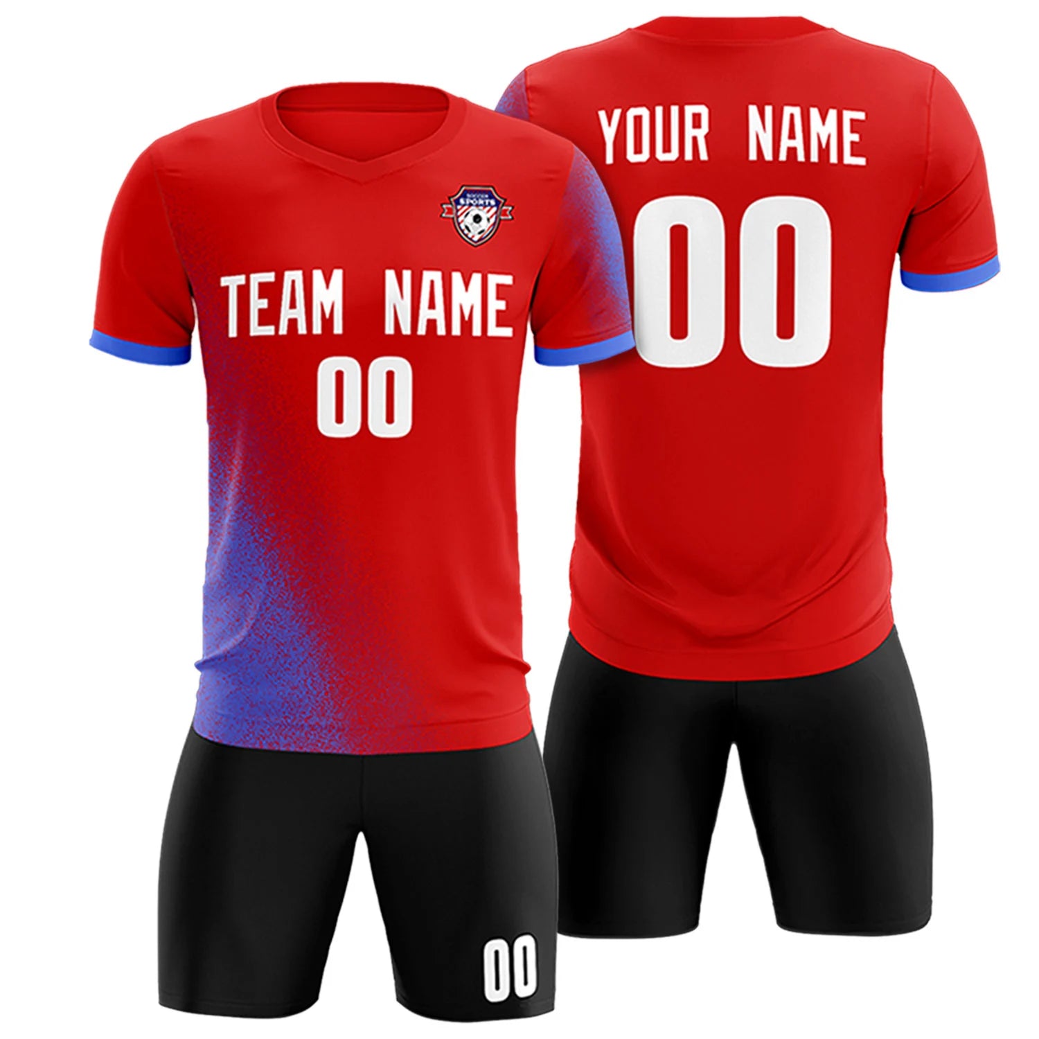 Custom Red Light Purple Outdoor Sport Soccer Sets Jersey