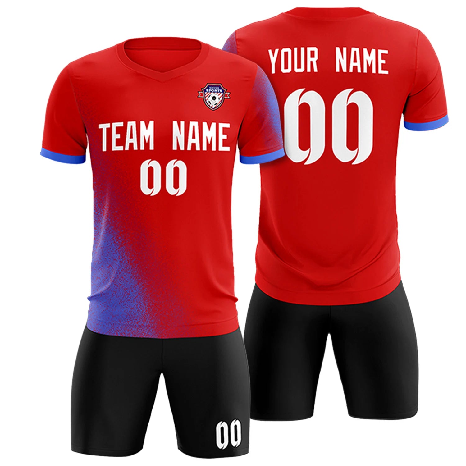 Custom Red Light Purple Outdoor Sport Soccer Sets Jersey