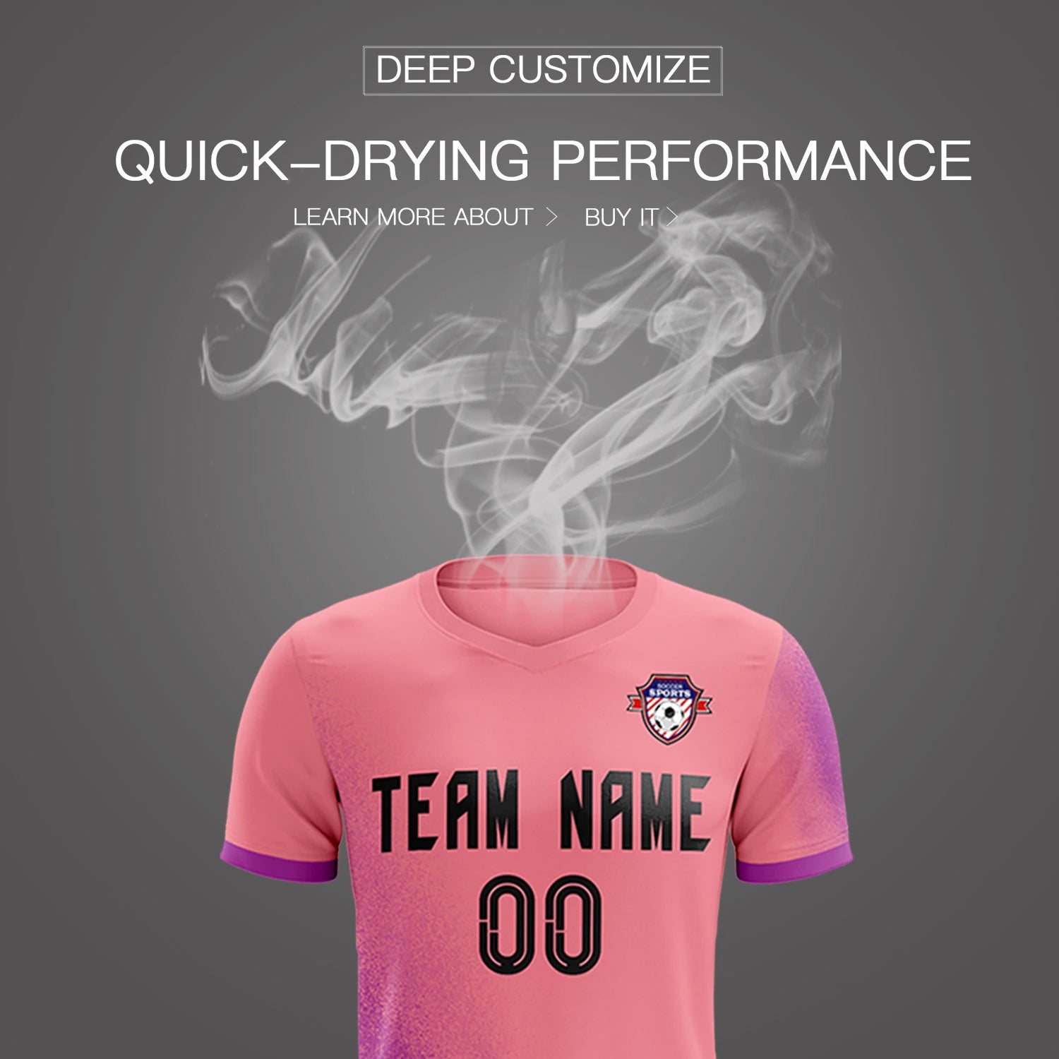 Custom Light Red Light Purple Outdoor Sport Soccer Sets Jersey