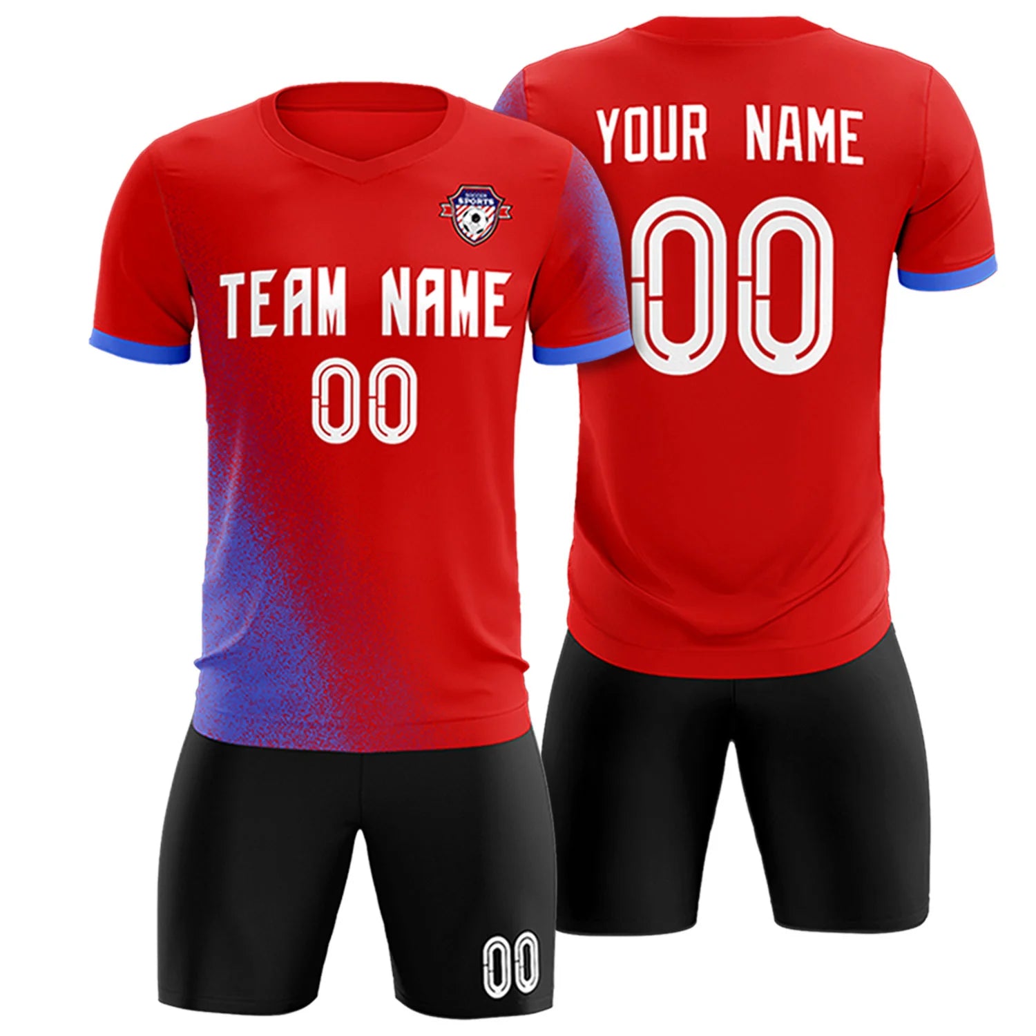 Custom Red Light Purple Outdoor Sport Soccer Sets Jersey
