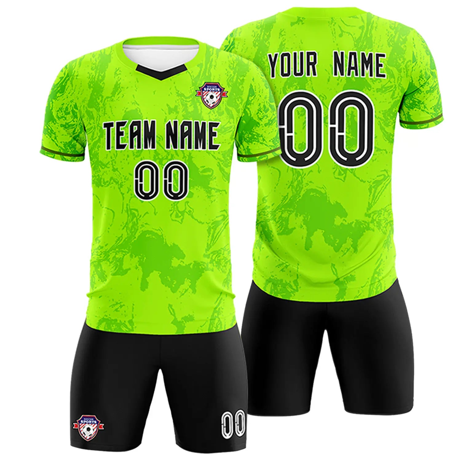 Custom Neon Green Kelly Green Training Uniform Soccer Sets Jersey