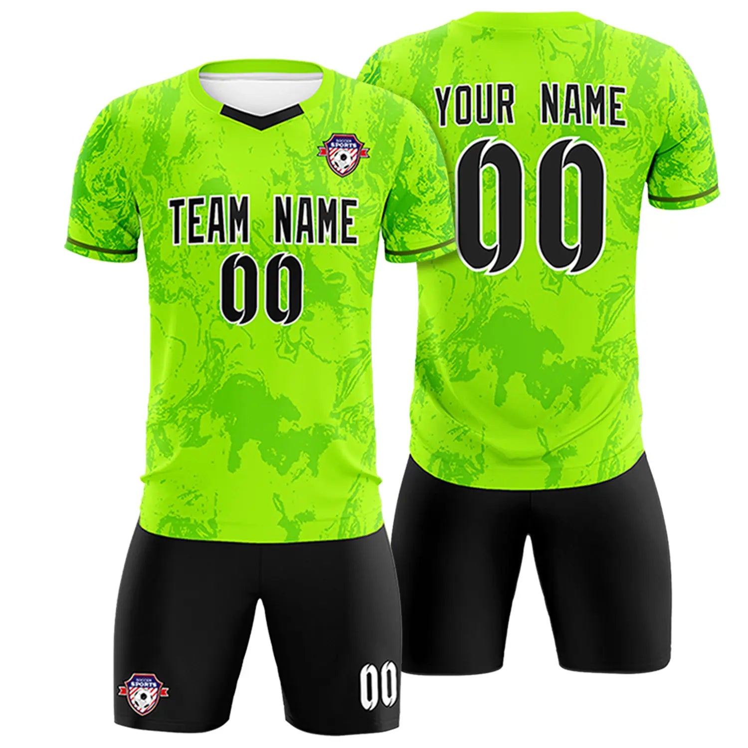 Custom Neon Green Kelly Green Training Uniform Soccer Sets Jersey