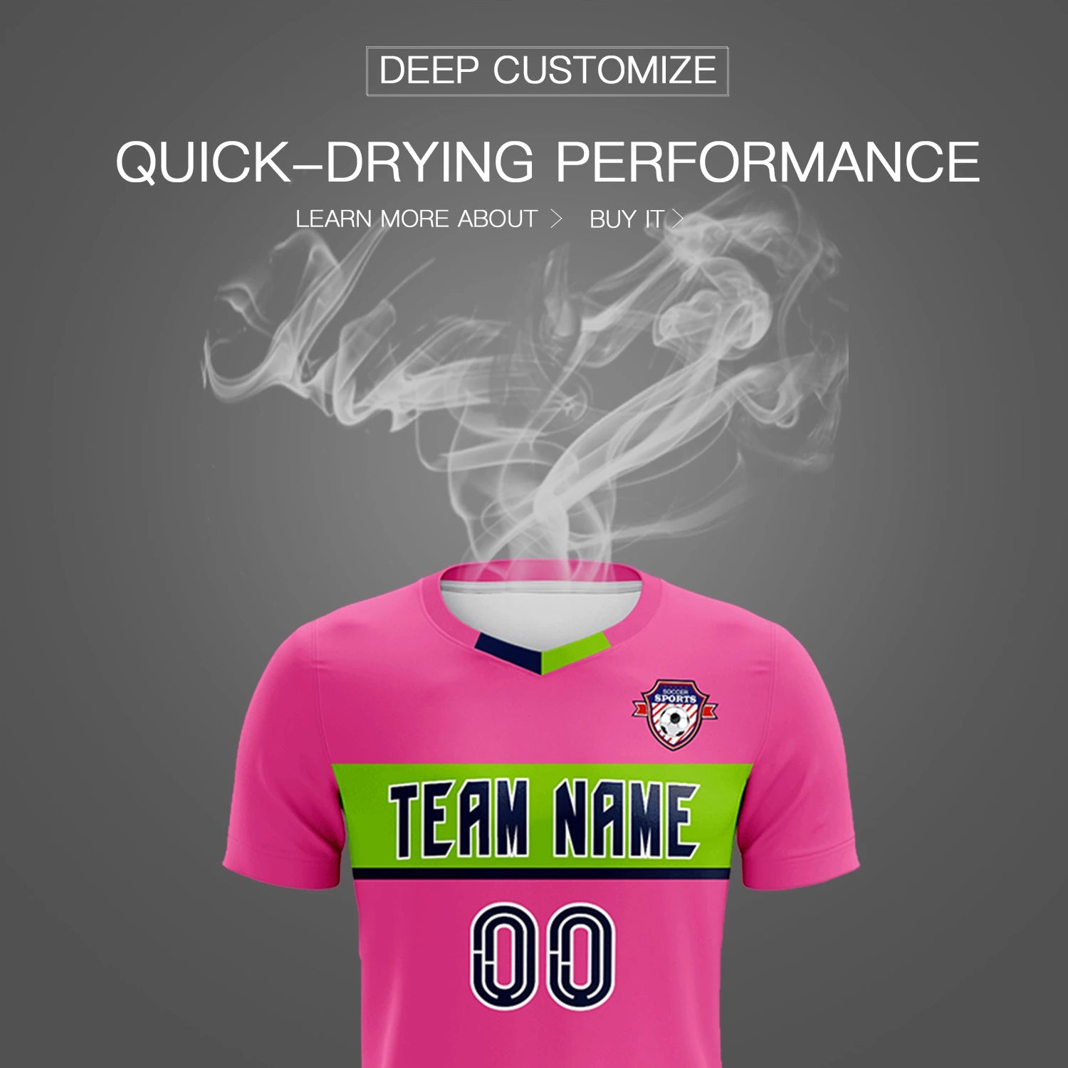 Custom Pink Navy Casual Printing Sportswear Soccer Sets Jersey