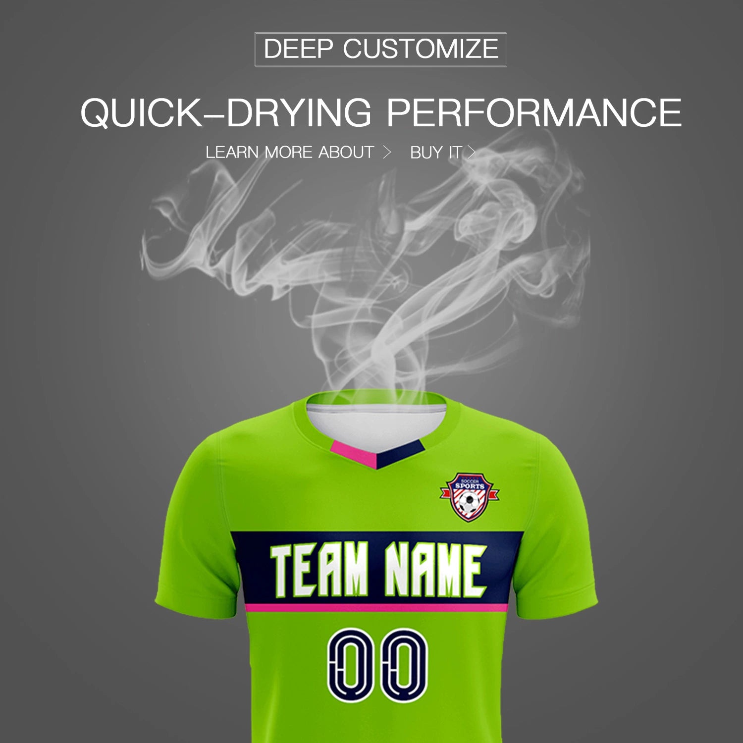 Custom Neon Green Pink Casual Printing Sportswear Soccer Sets Jersey