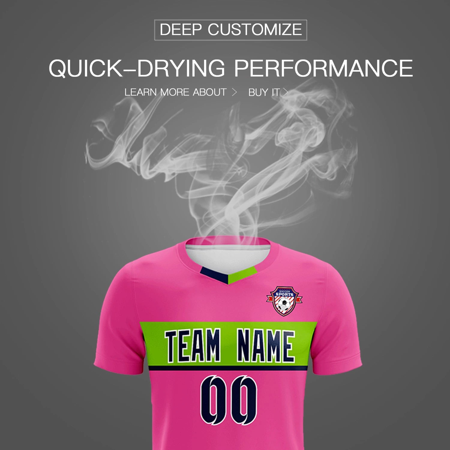 Custom Pink Navy Casual Printing Sportswear Soccer Sets Jersey