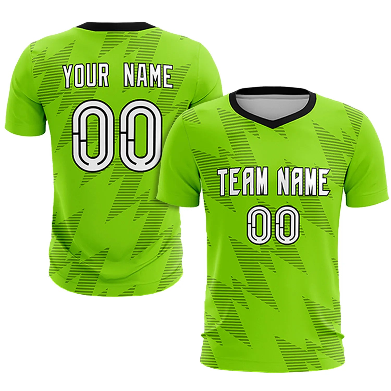 Custom Neon Green Black Quick Dry Training Uniform Soccer Sets Jersey