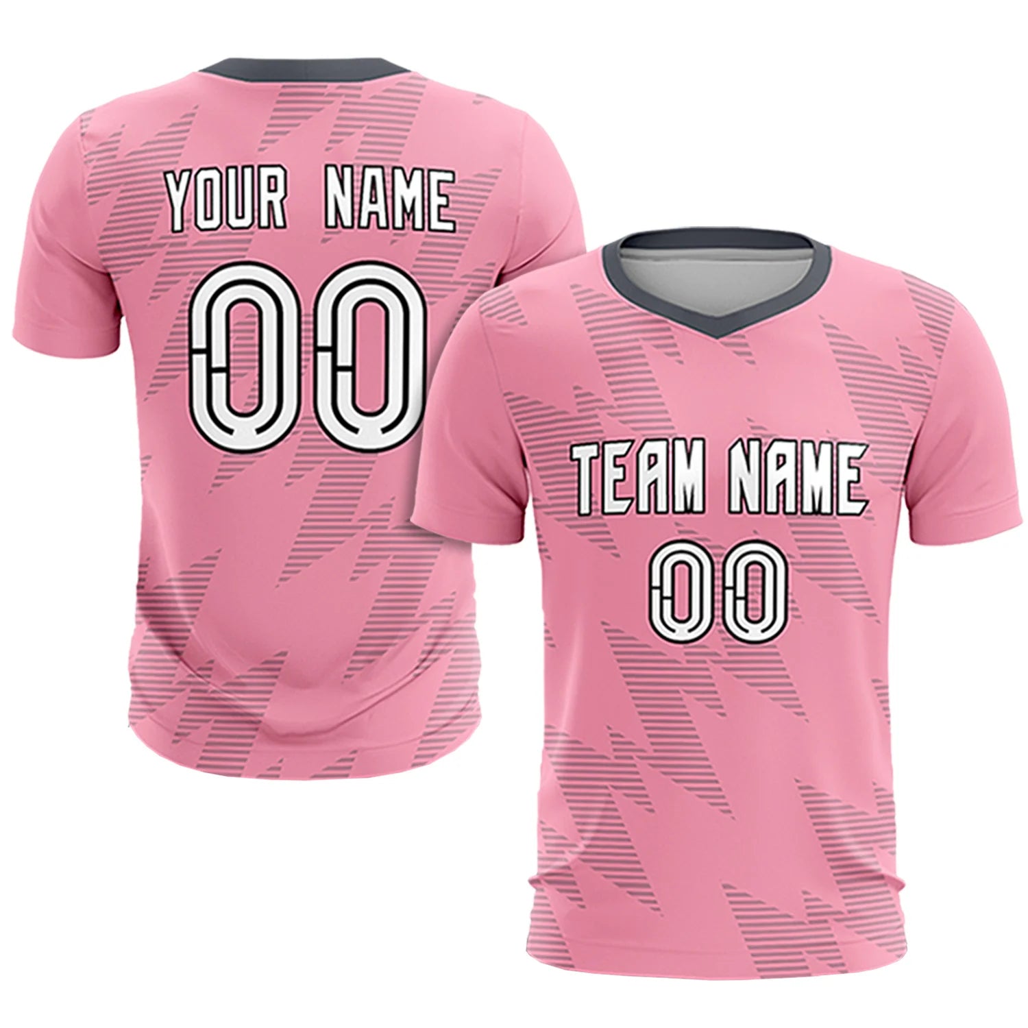 Custom Light Pink Gray Quick Dry Training Uniform Soccer Sets Jersey