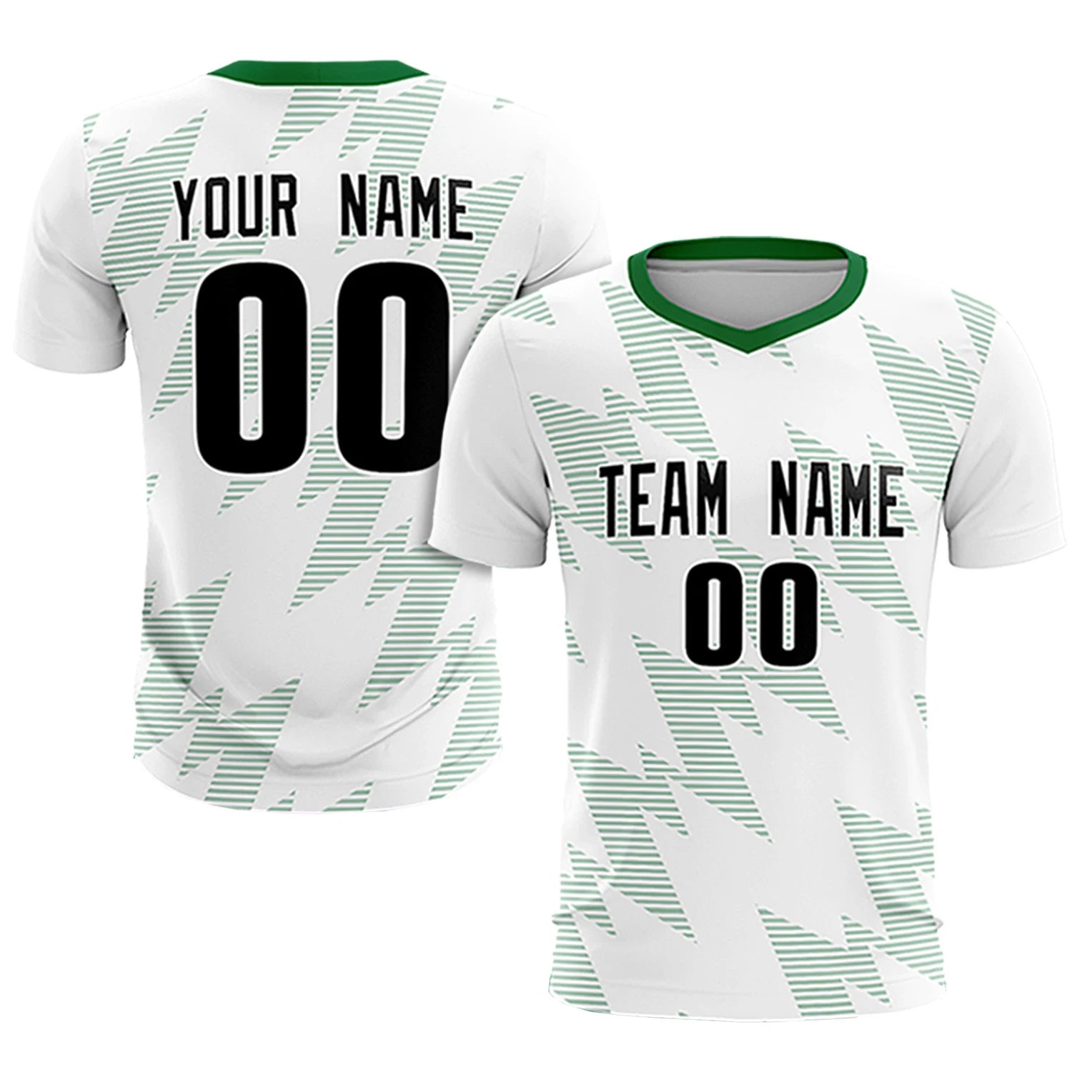 Custom White Kelly Green Quick Dry Training Uniform Soccer Sets Jersey
