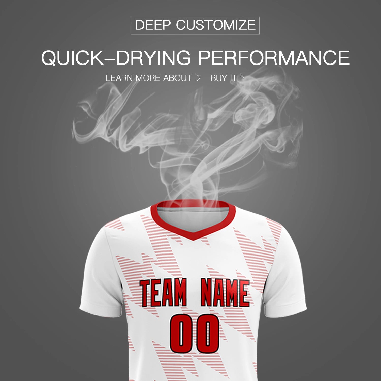 Custom White Red Quick Dry Training Uniform Soccer Sets Jersey
